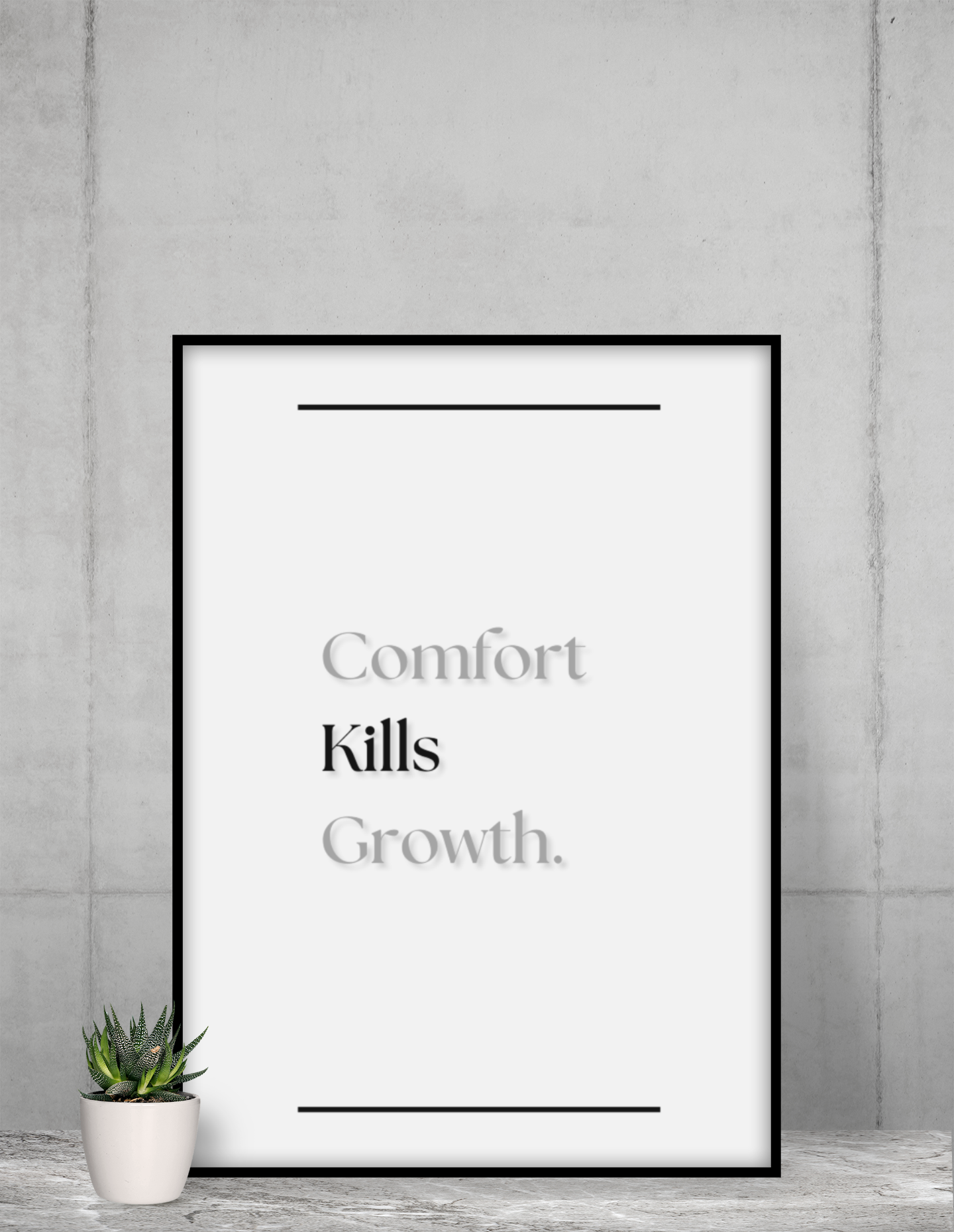 Comfort Kills Growth | Motivational Quote Print | Gym & Office Wall Art For Drive & Determination