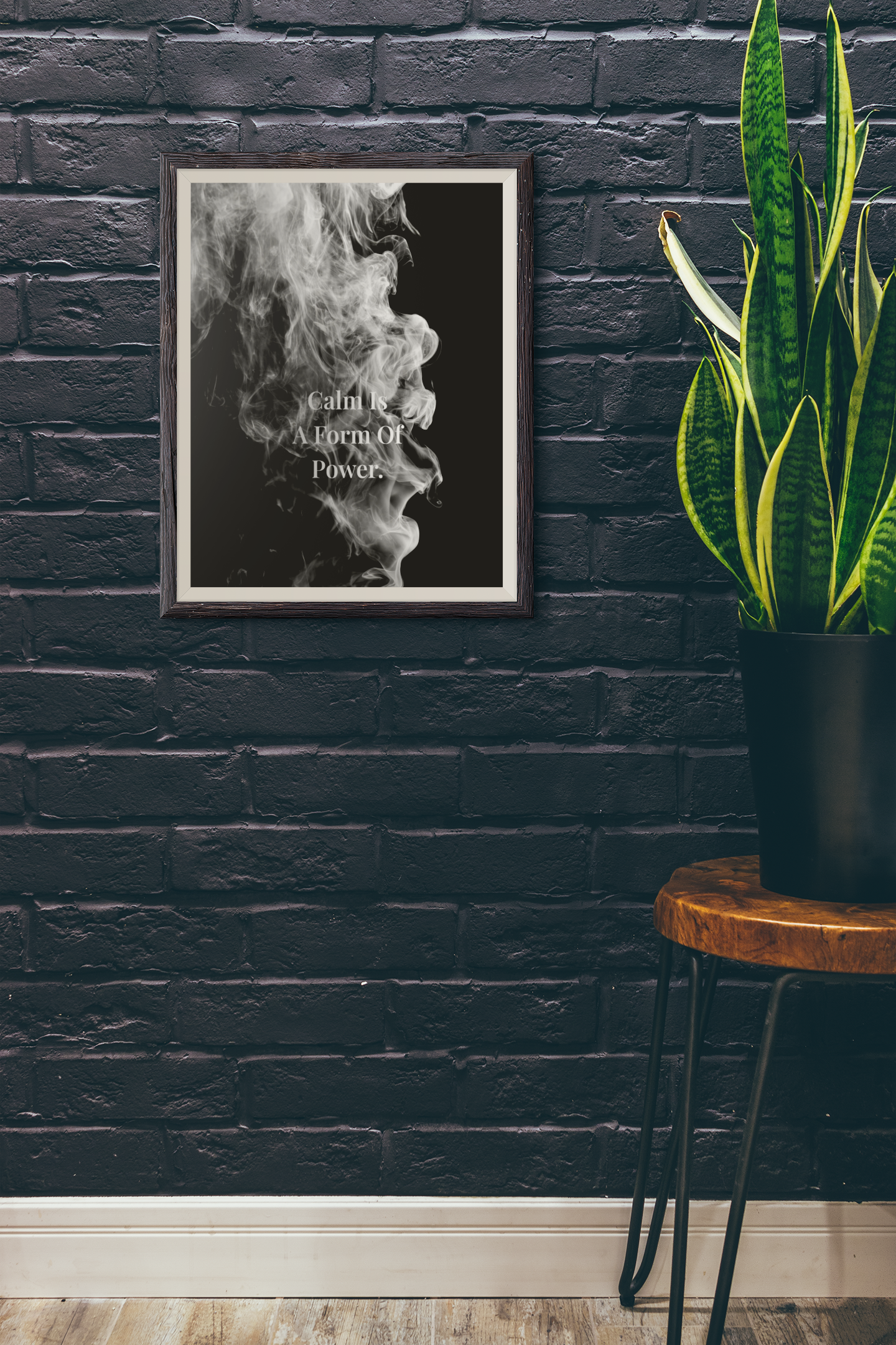 Calm Is A Form Of Power Inspirational Poster | Smoke Edition Wall Art | Mindfulness, Wellness & Office Decor