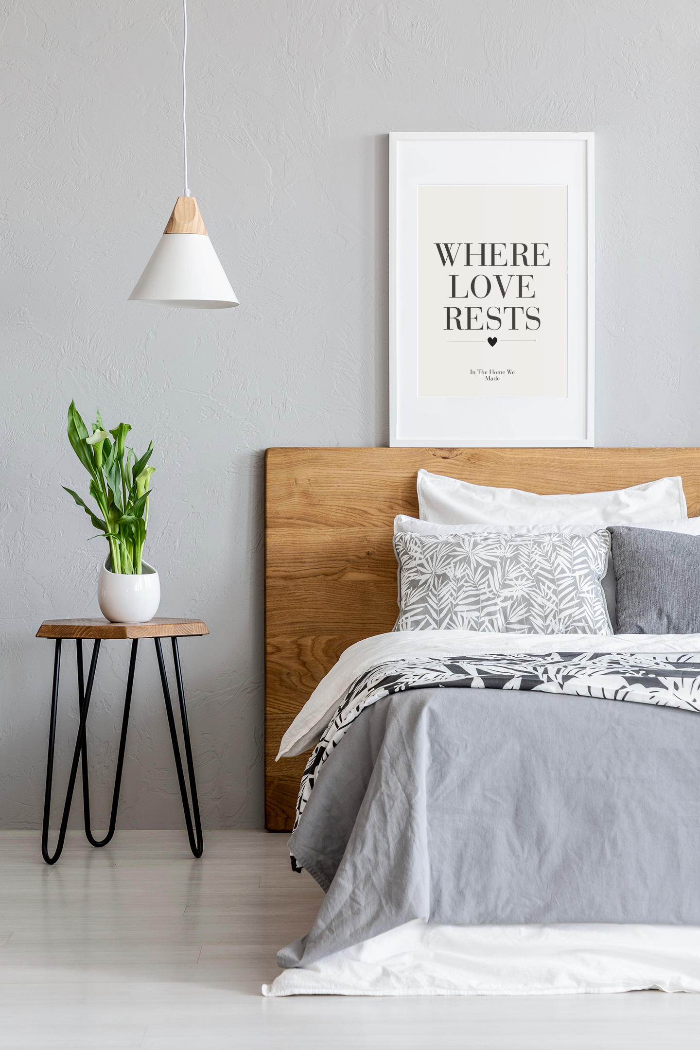Where Love Rests Wall Art Print, Romantic Home Quote Poster, Bedroom Wall Decor, Meaningful Gift for Couples