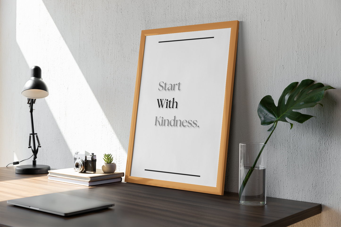 Start With Kindness | Inspirational Quote Print | Minimalist Inspirational Wall Art Print