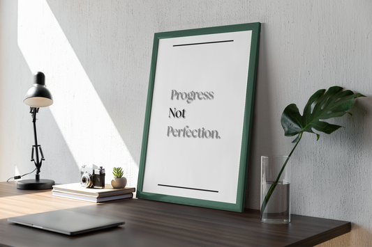 Progress Not Perfection | Inspirational Quote Print | Growth Mindset Wall Art For Home & Office