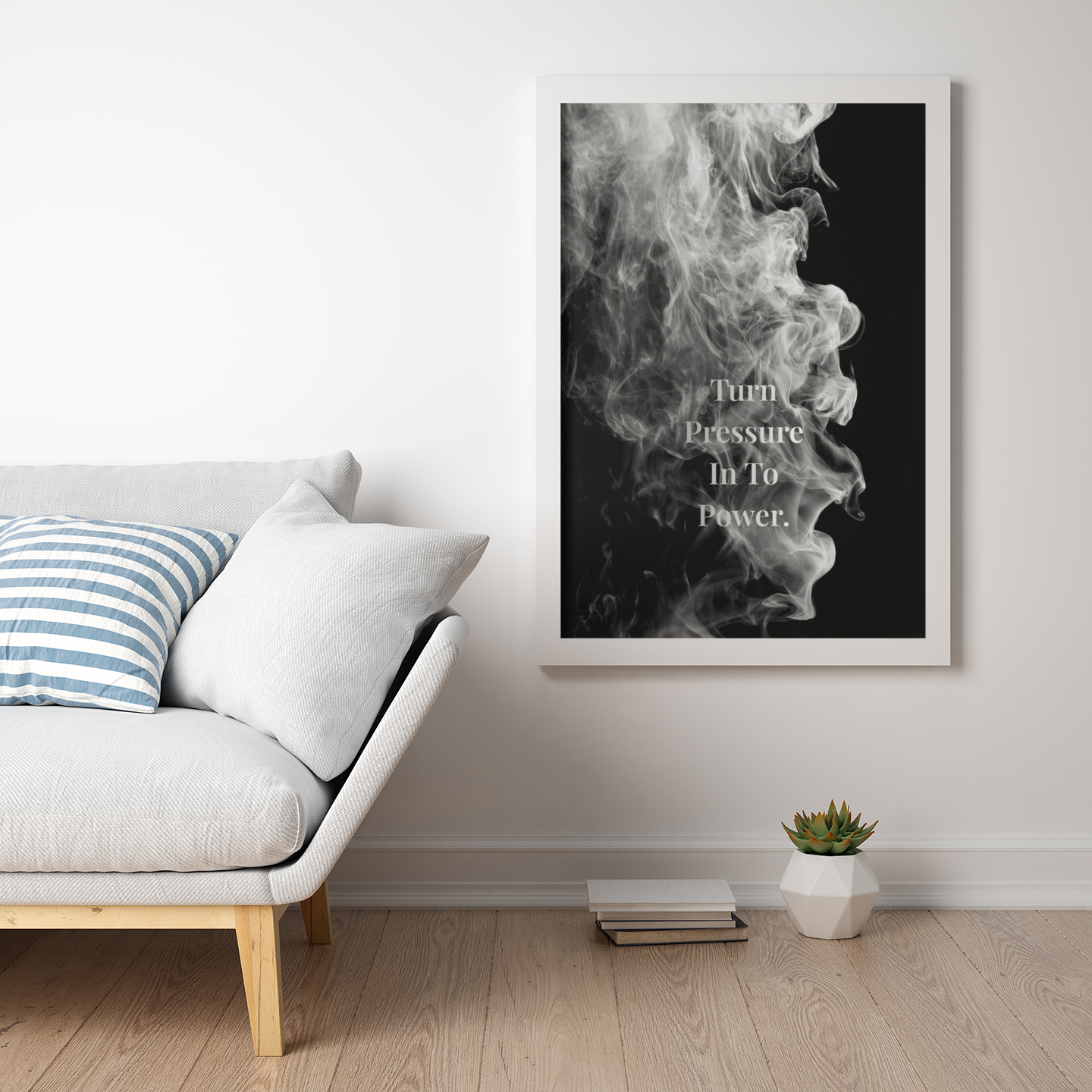 Turn Pressure In To Power Motivational Poster | Smoke Edition | Discipline, Strength & Office Decor