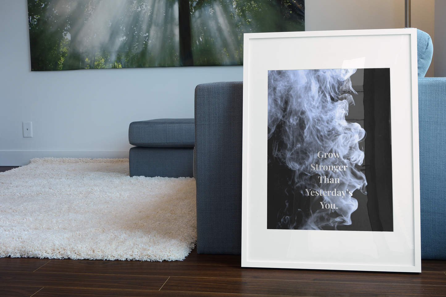 Grow Stronger Than Yesterday’s You Motivational Poster | Smoke Edition | Gym, Office & Mindset Decor