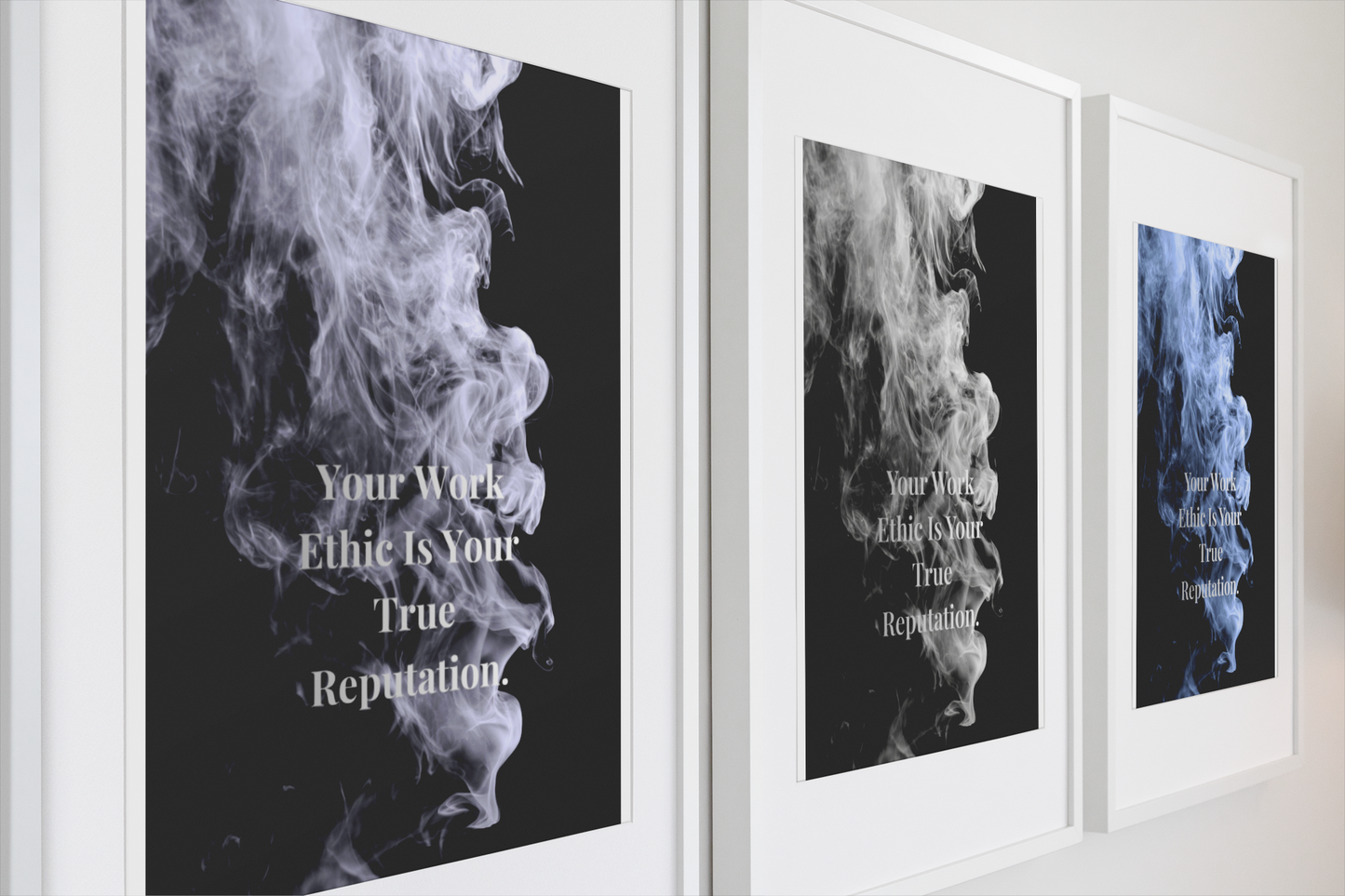Your Work Ethic Is Your True Reputation Motivational Poster | Smoke Edition | Discipline, Growth & Office Decor