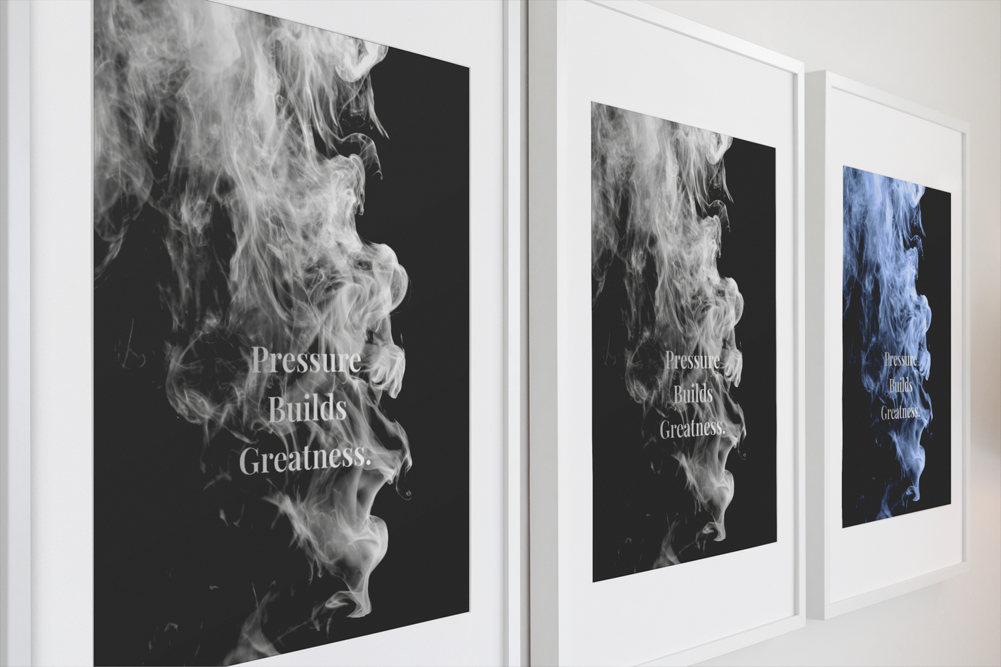 Pressure Builds Greatness Motivational Poster | Smoke Edition | Discipline, Growth & Office Decor