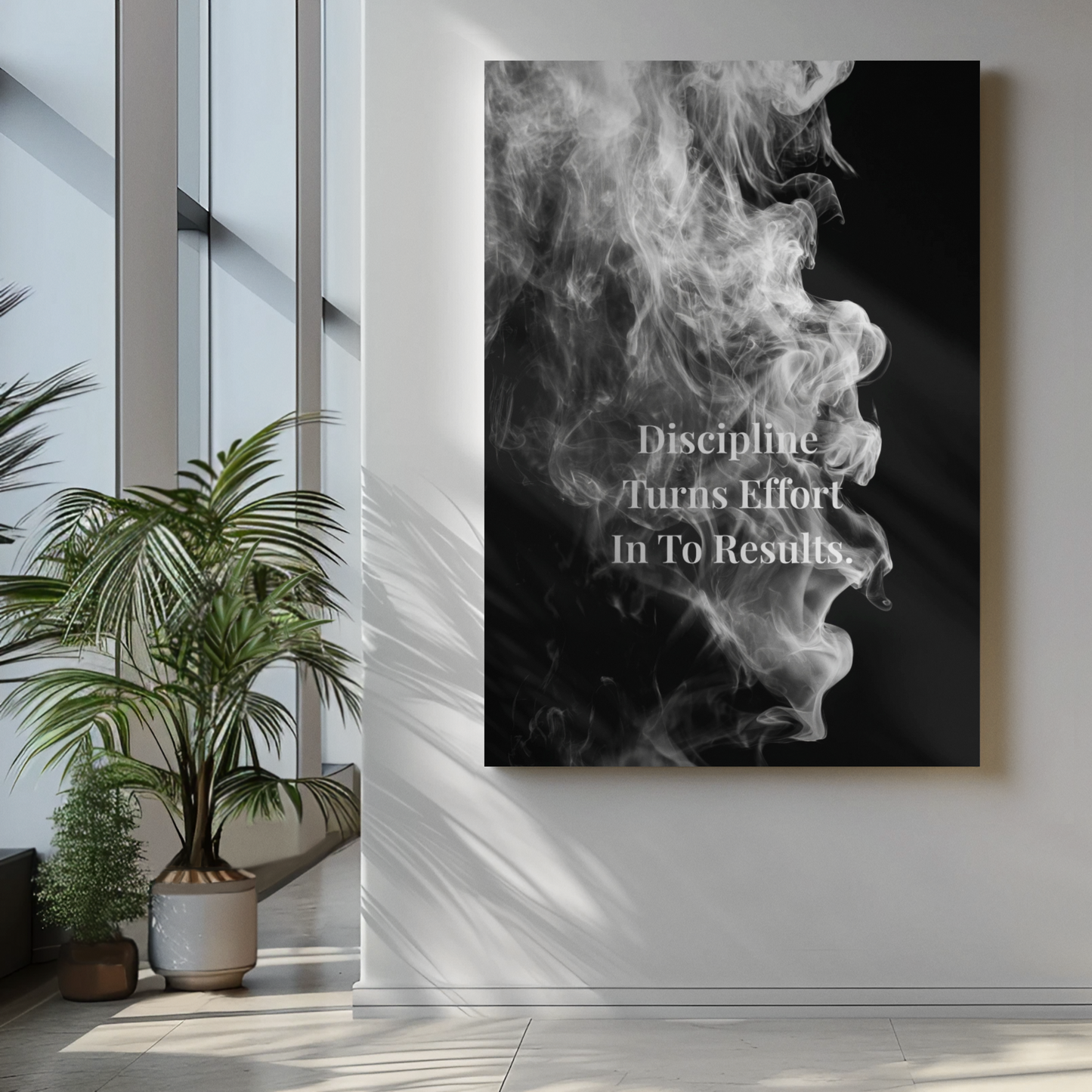 Discipline Turns Effort In To Results Motivational Poster | Smoke Edition | Gym, Office & Mindset Decor