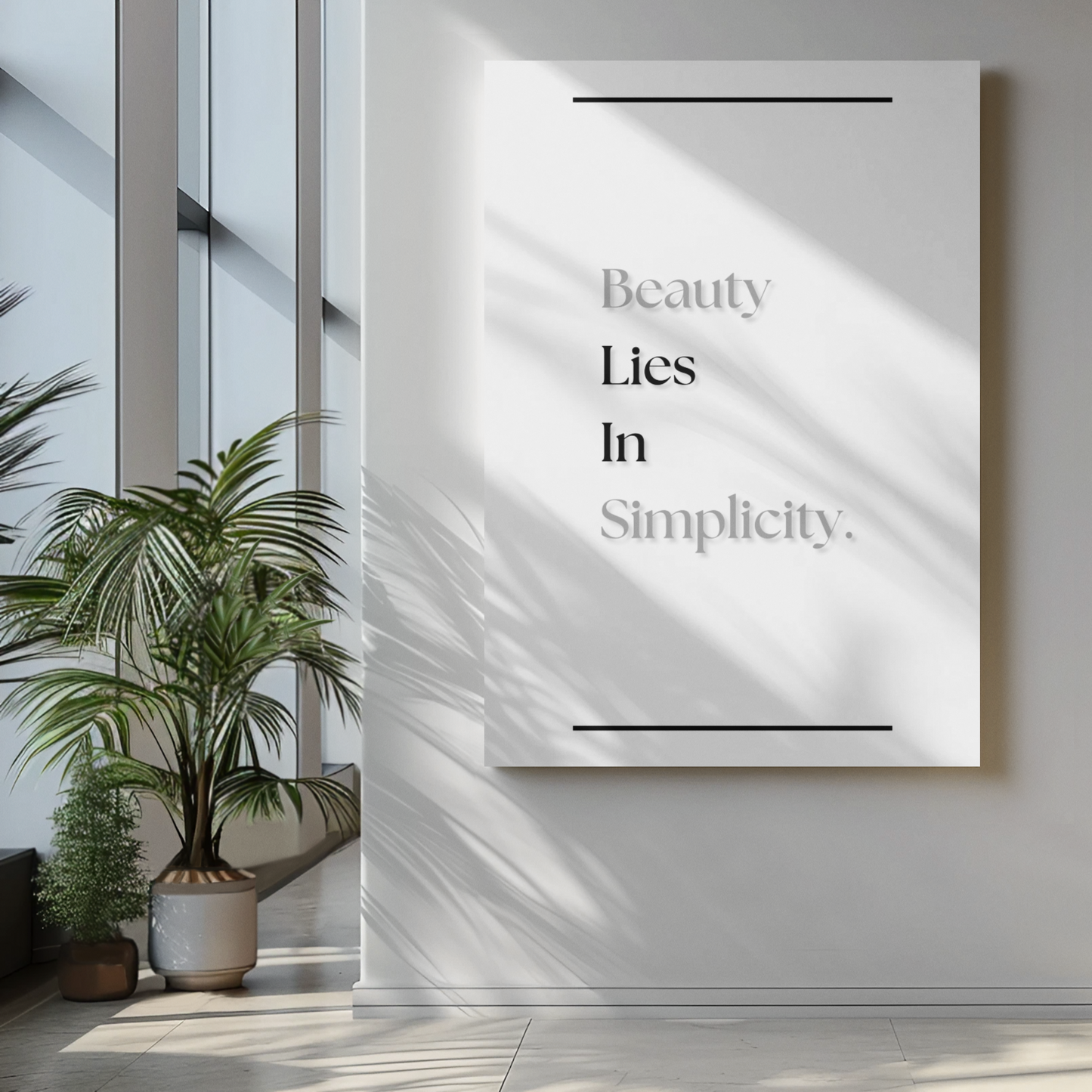 Beauty Lies In Simplicity | Minimalist Quote Print | Calm Wall Art