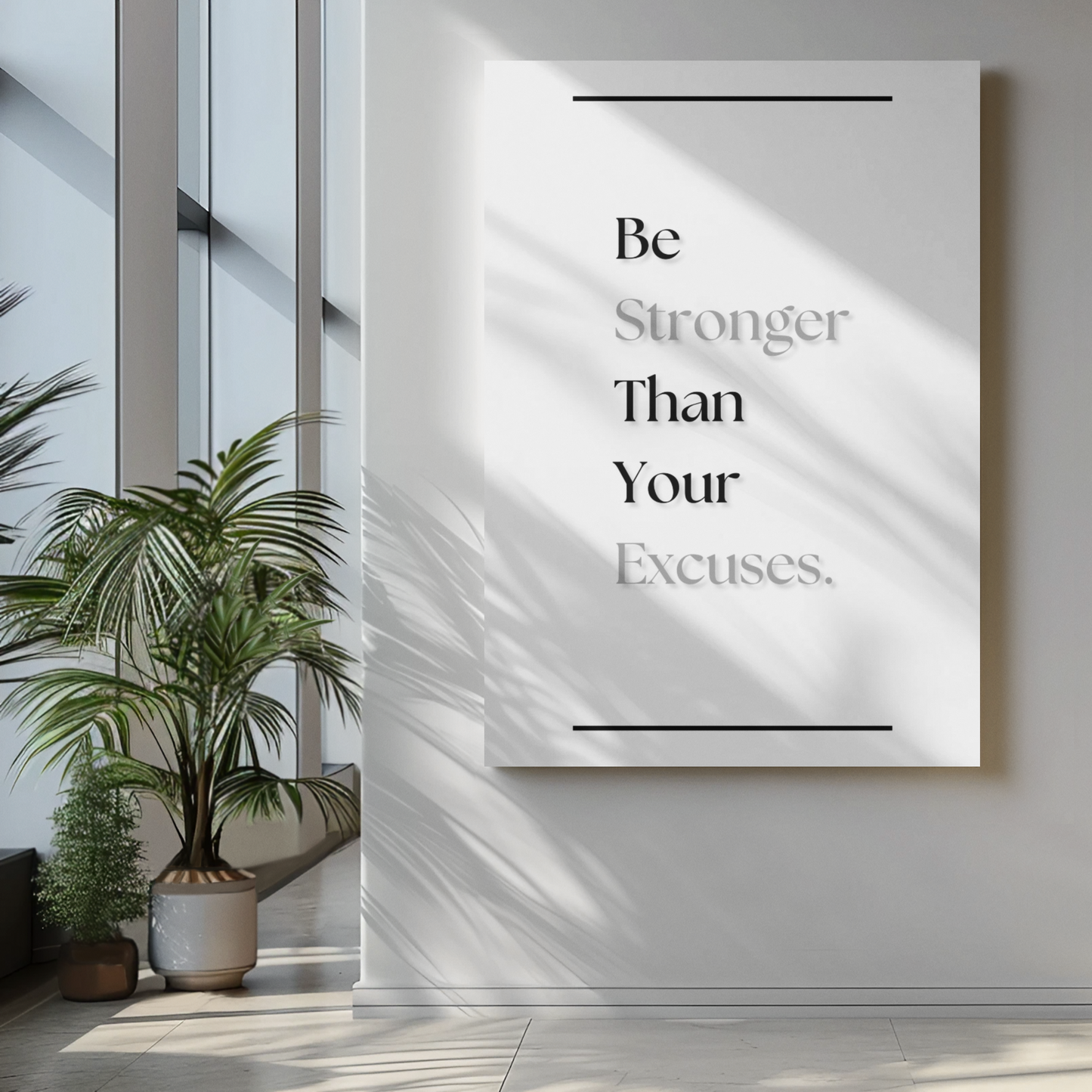 Be Stronger Than Your Excuses | Gym Motivation Poster | Strength & Discipline Wall Art