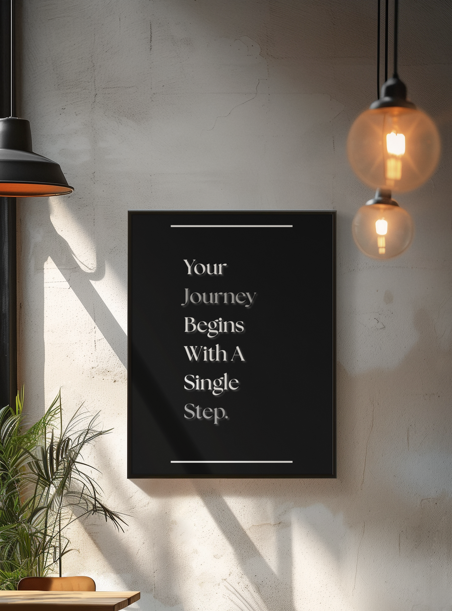 Your Journey Begins With A Single Step | Minimalist Wall Art | Motivational Quote Print