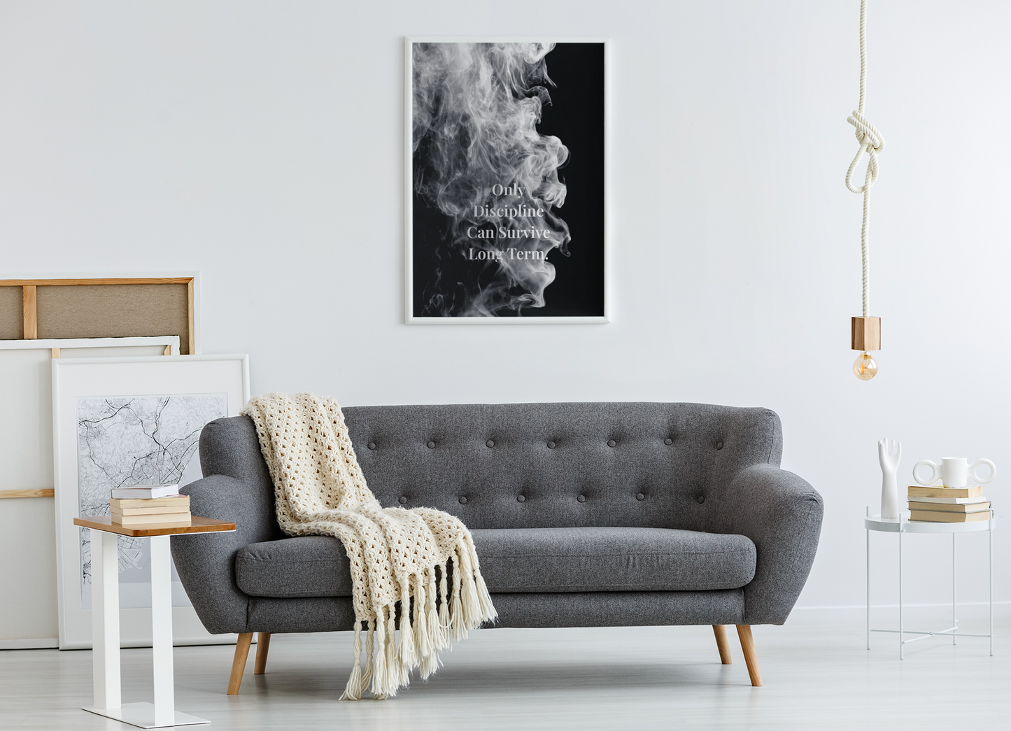 Only Discipline Can Survive Long Term Motivational Poster | Smoke Edition | Discipline, Growth & Office Decor