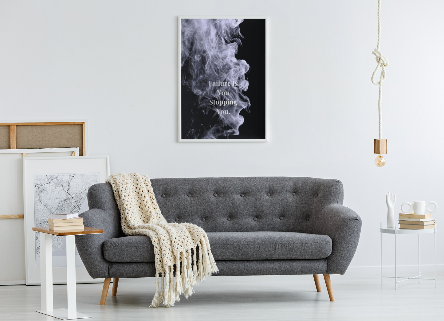 Failure Is You Stopping You Motivational Poster | Smoke Edition | Gym, Office & Mindset Decor