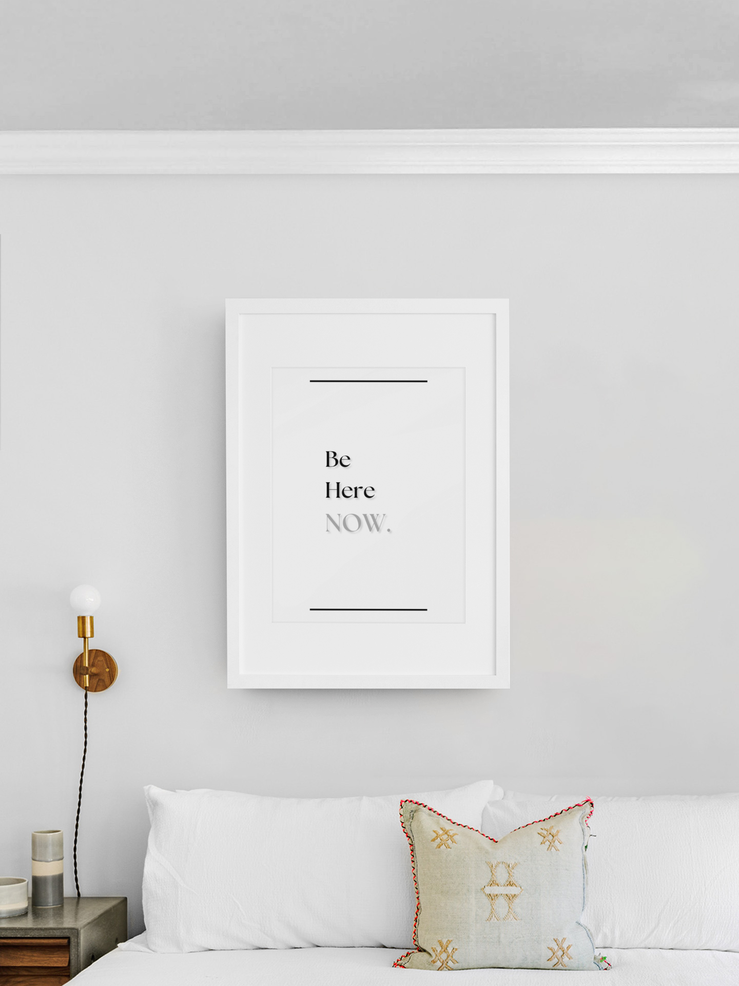Be Here Now | Inspirational Quote Poster | Mindfulness & Presence Wall Art For Home & Office
