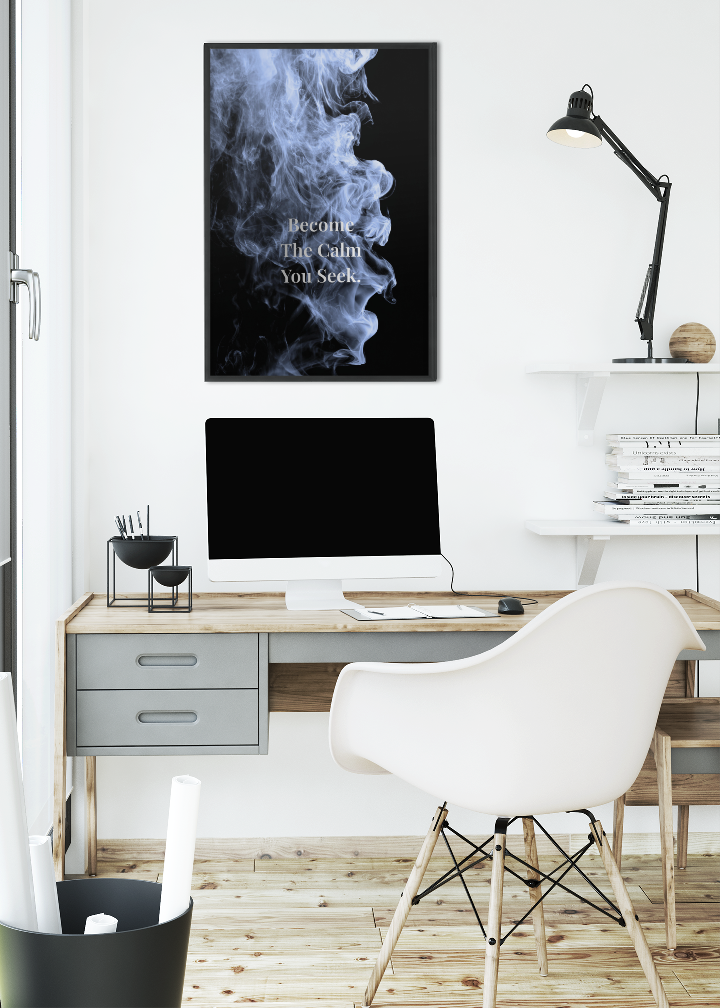 Become The Calm You Seek Inspirational Poster | Mindfulness, Wellness & Home Office Decor