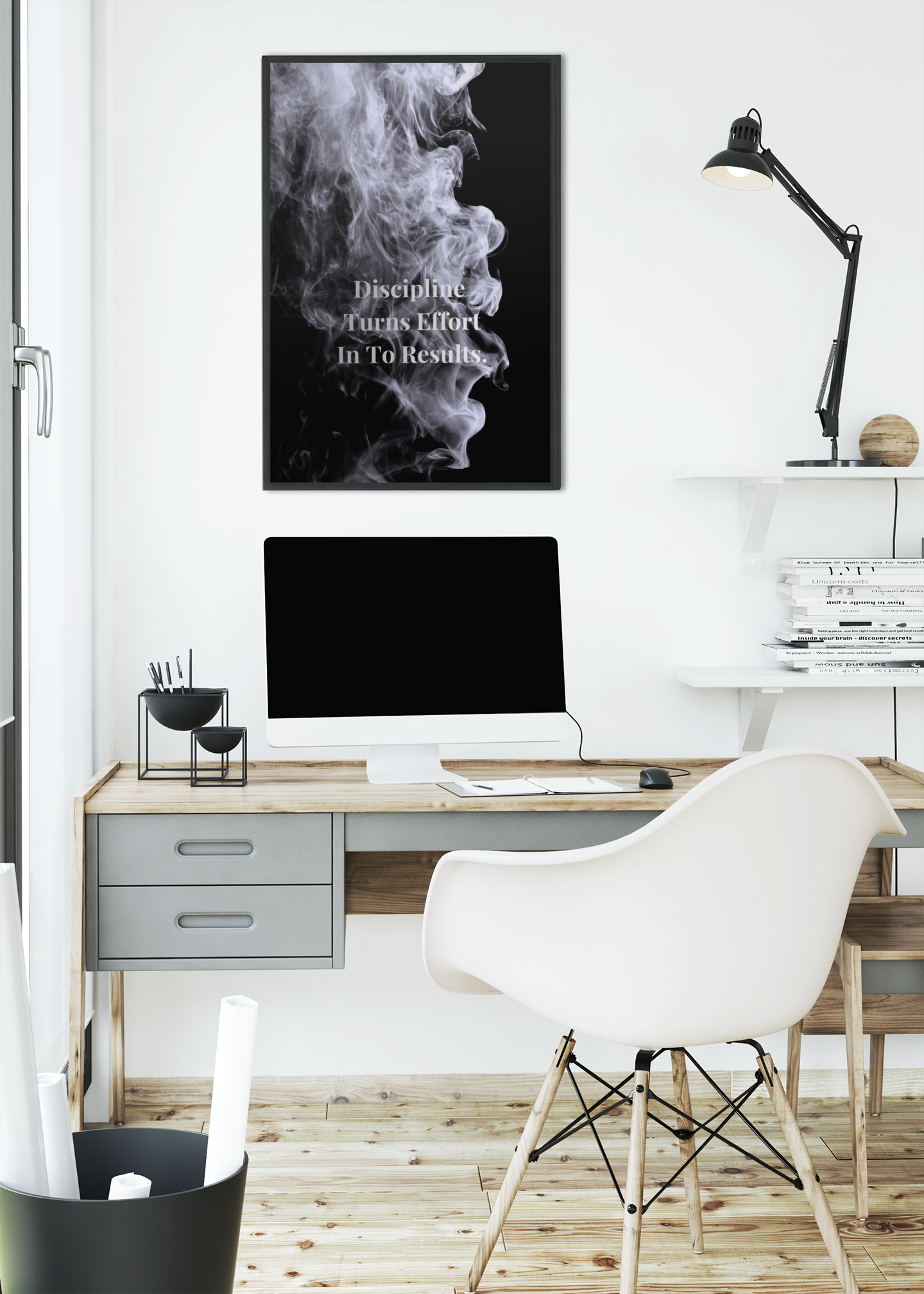 Discipline Turns Effort In To Results Motivational Poster | Smoke Edition | Gym, Office & Mindset Decor