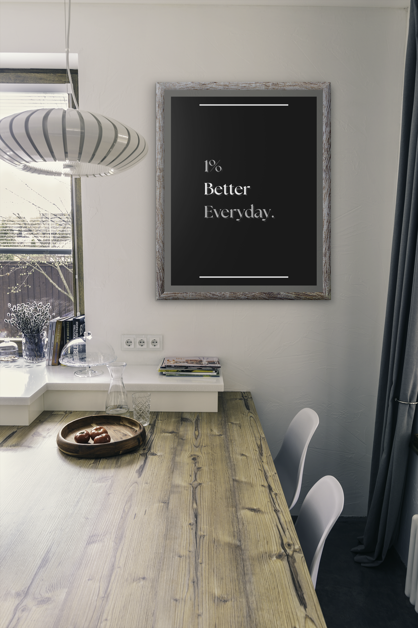 1% Better Everyday | Motivational Wall Print | Gym Progress Quote Poster For Home Or Office