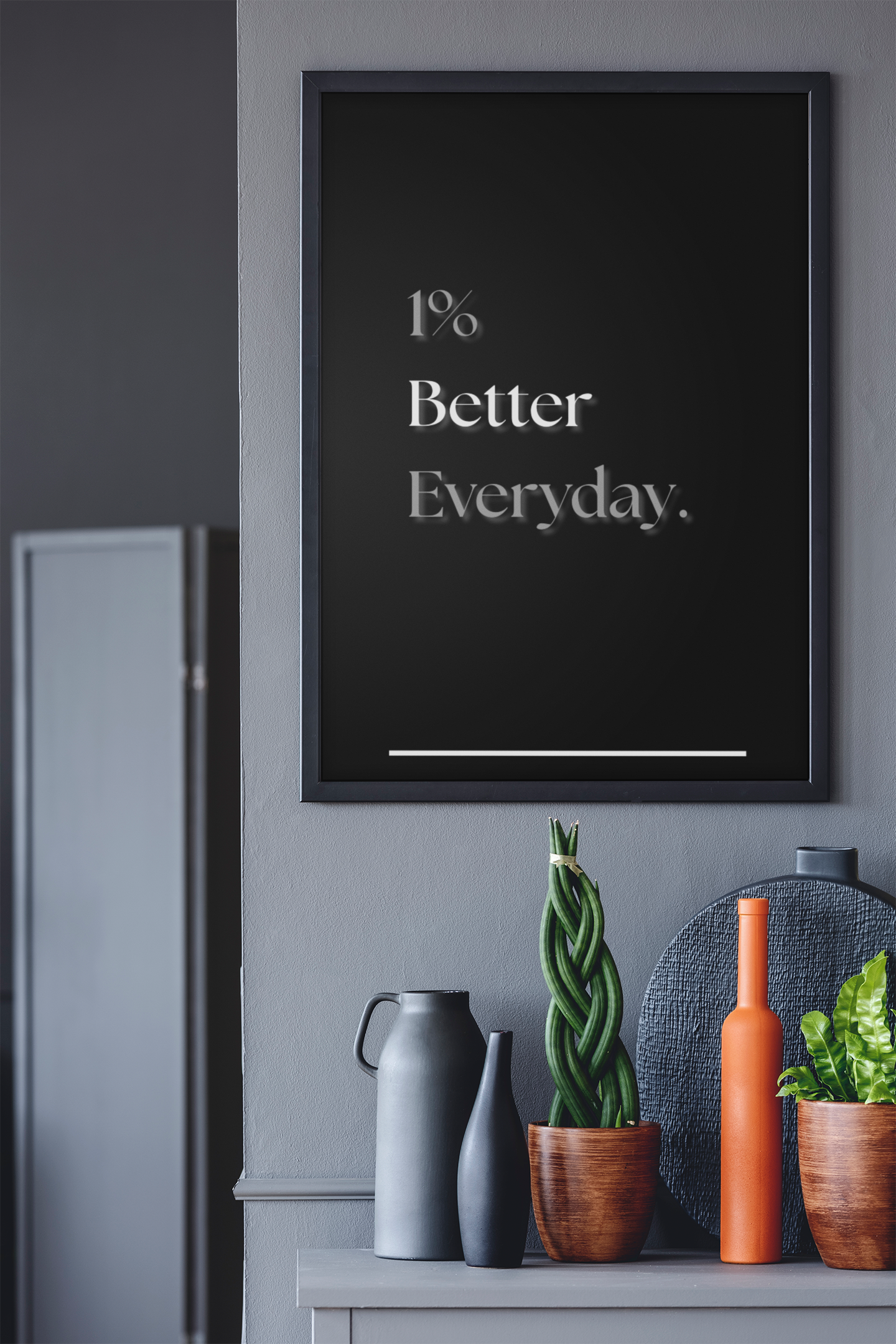 1% Better Everyday | Motivational Wall Print | Gym Progress Quote Poster For Home Or Office