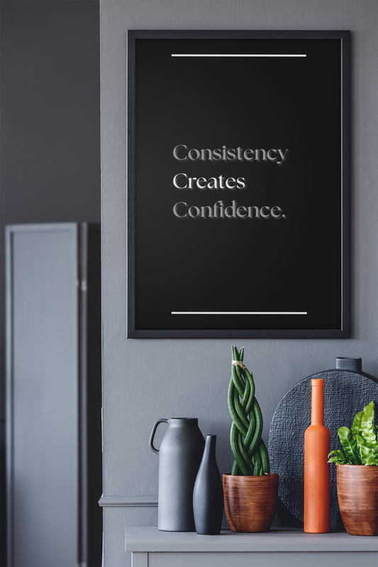 Consistency Creates Confidence | Motivational Wall Art | Success Quote Poster