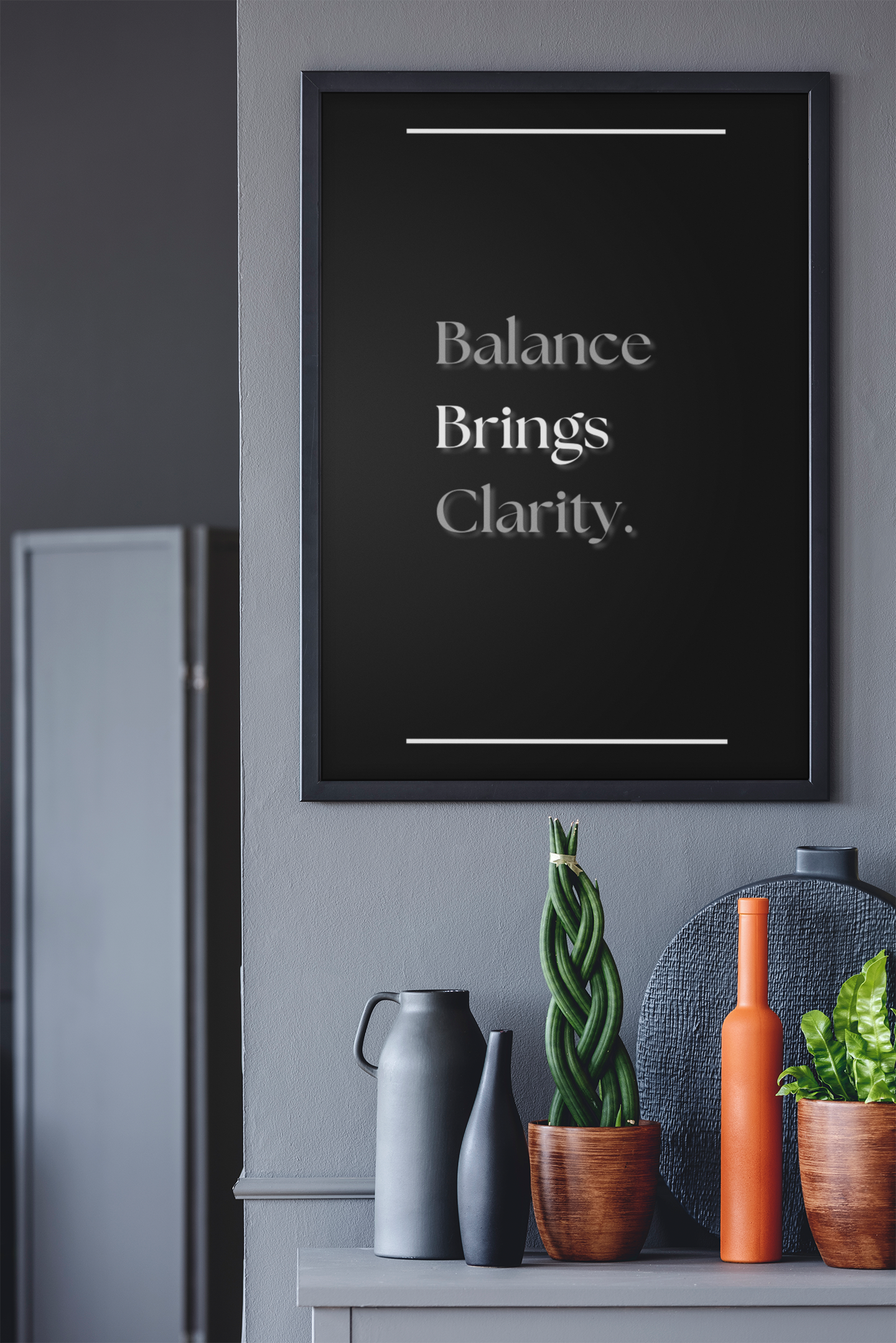 Balance Brings Clarity | Mindfulness Quote Poster | Minimalist Wall Art For Calm & Focus