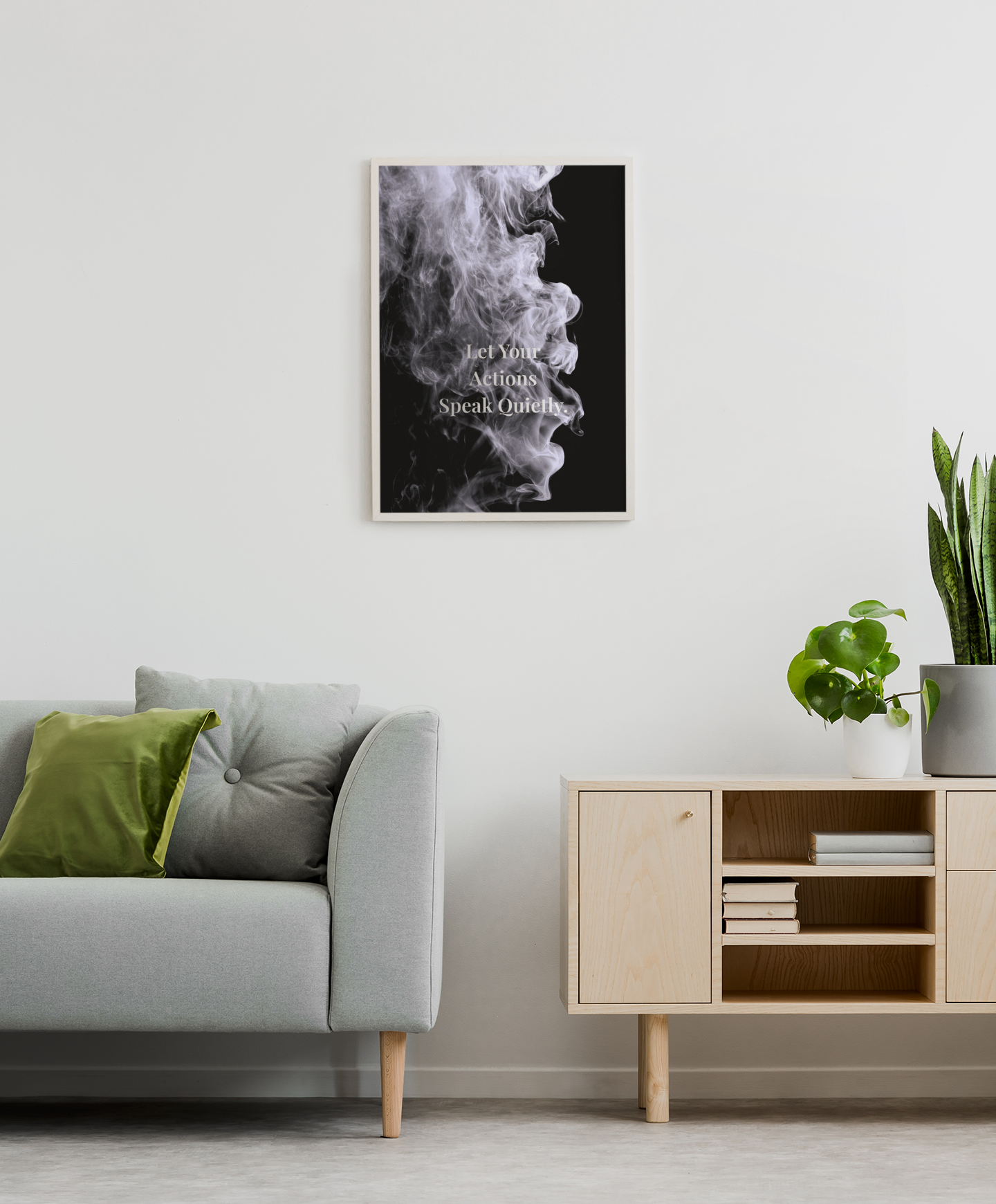 Let Your Actions Speak Quietly. Motivational Poster | Smoke Edition Wall Art | Discipline, Mindset & Office Decor