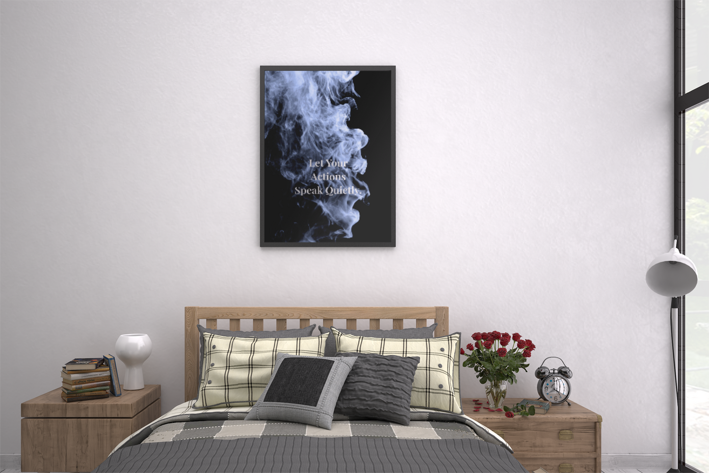 Let Your Actions Speak Quietly. Motivational Poster | Smoke Edition Wall Art | Discipline, Mindset & Office Decor