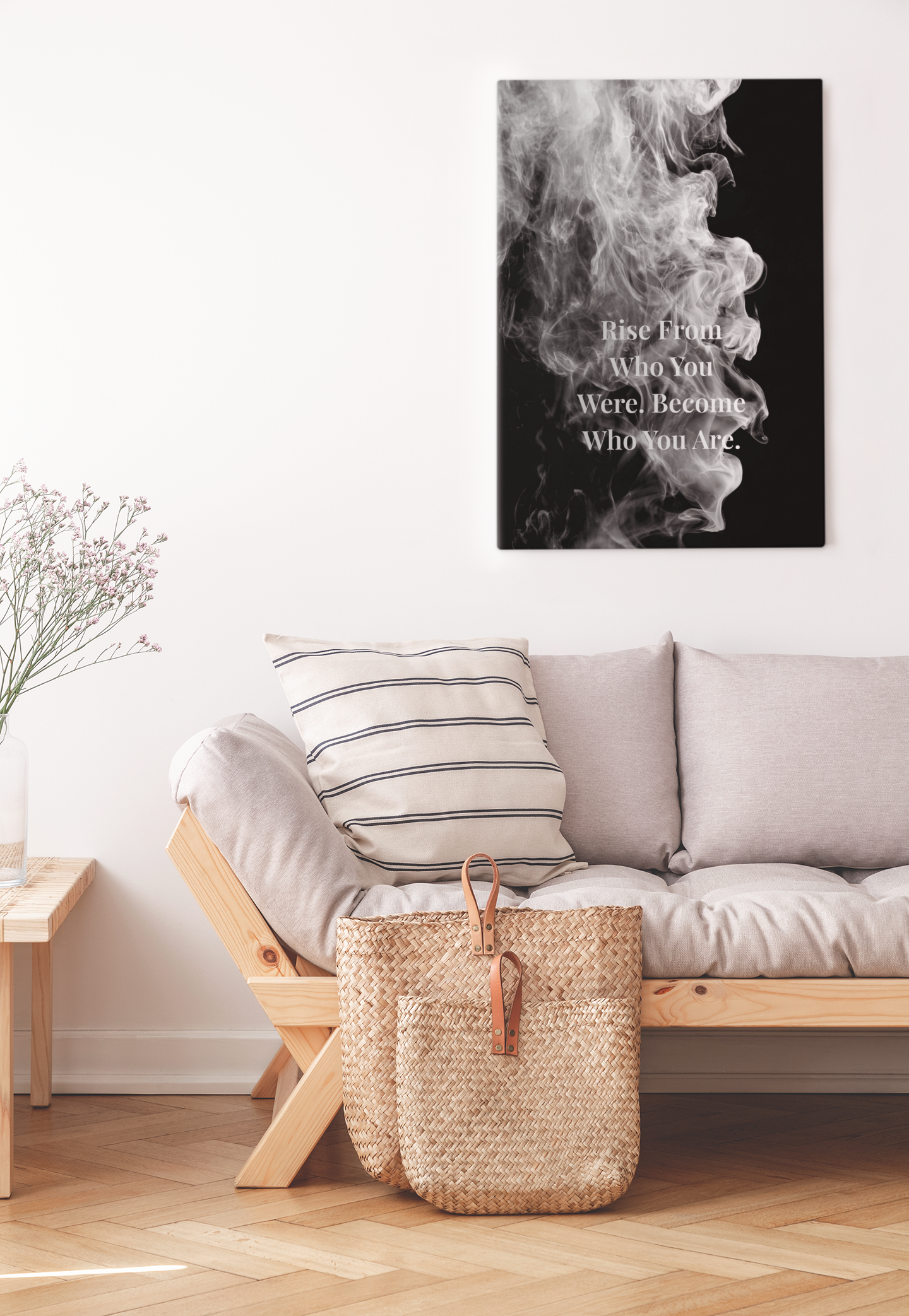 Rise From Who You Were. Become Who You Are Motivational Poster | Smoke Edition | Growth, Mindset & Office Decor