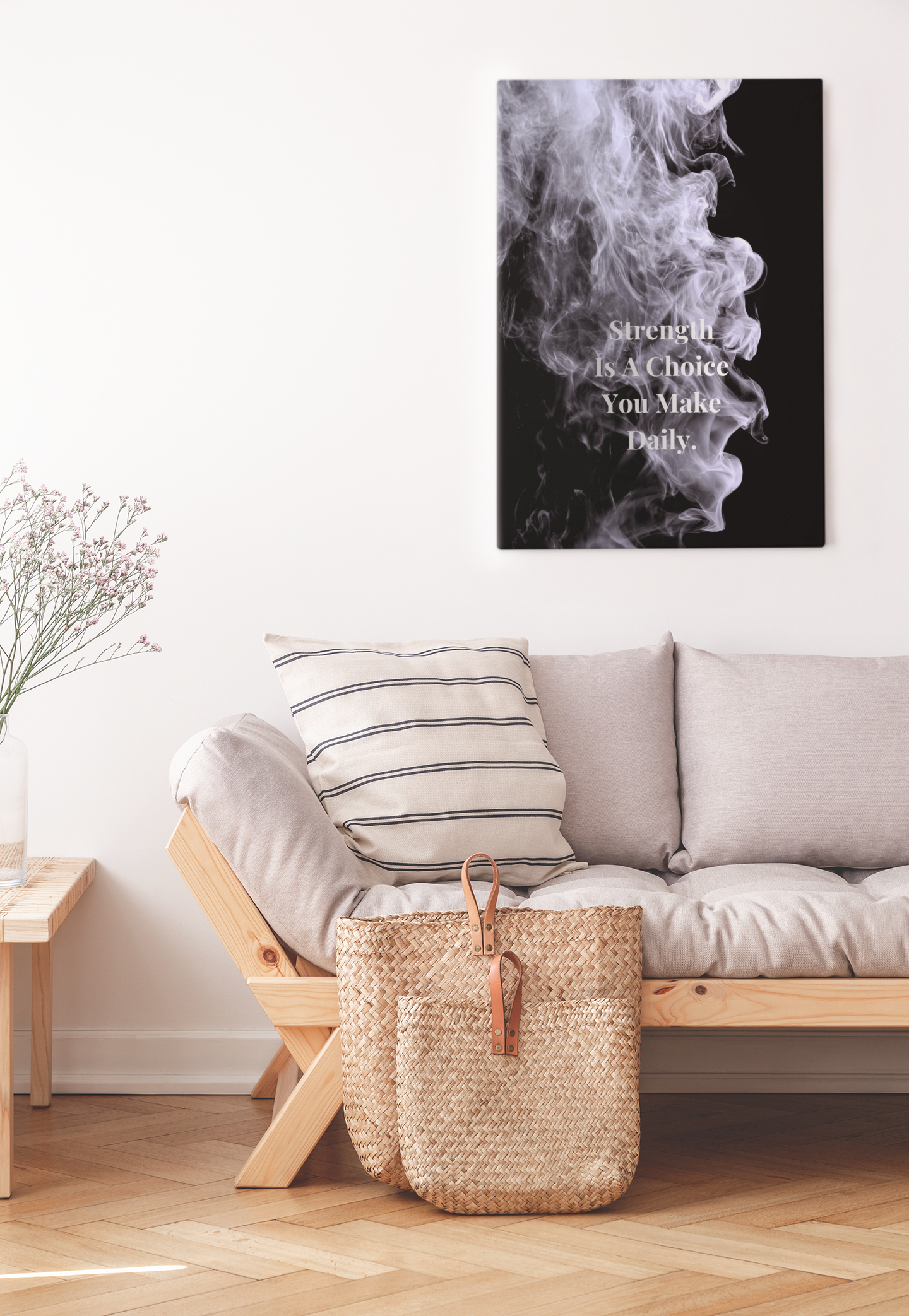 Strength Is A Choice You Make Daily Motivational Poster | Smoke Edition | Discipline, Growth & Office Decor