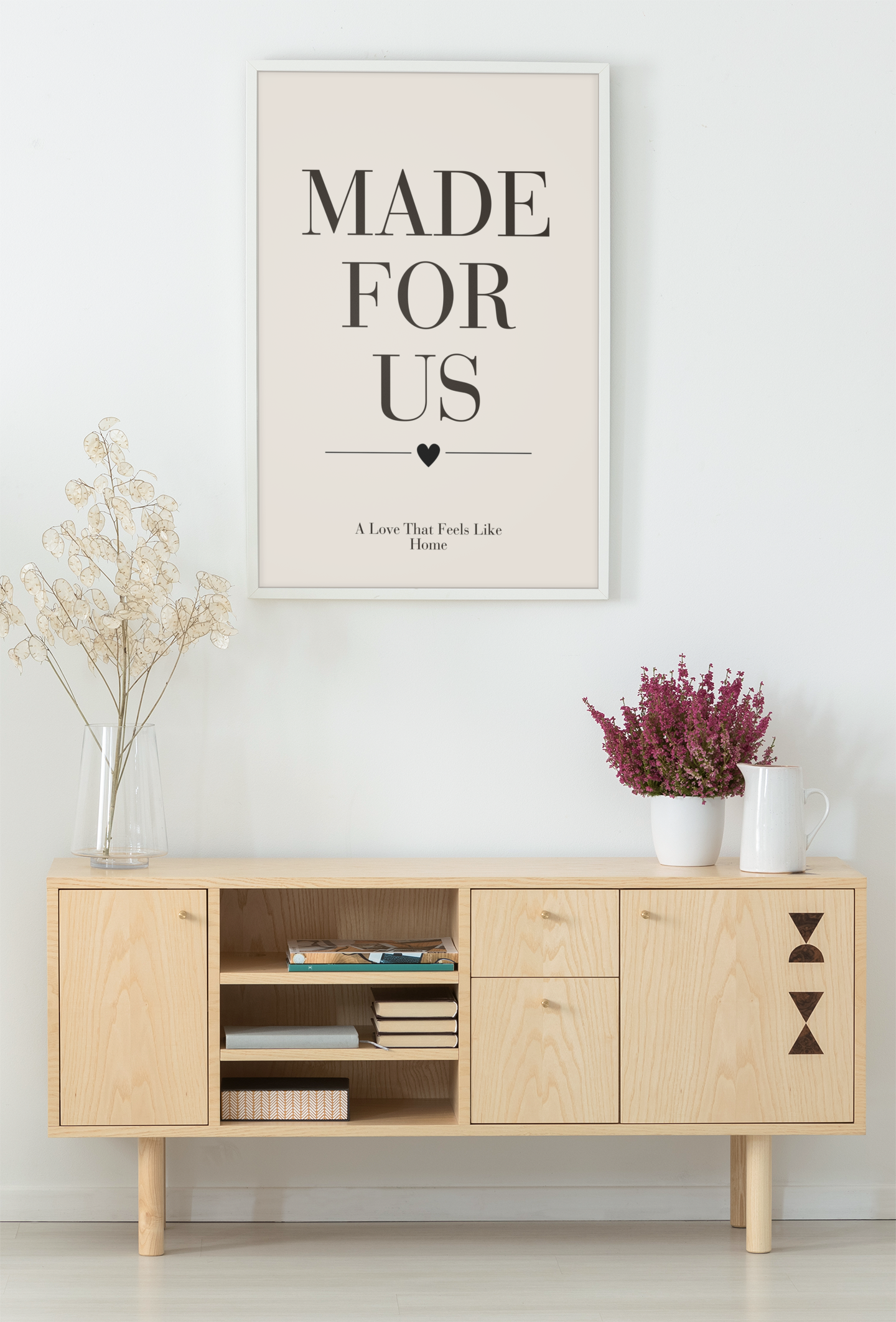 Made For Us Wall Art Print, Romantic Home Quote Poster, Bedroom Wall Decor, Meaningful Gift for Couples
