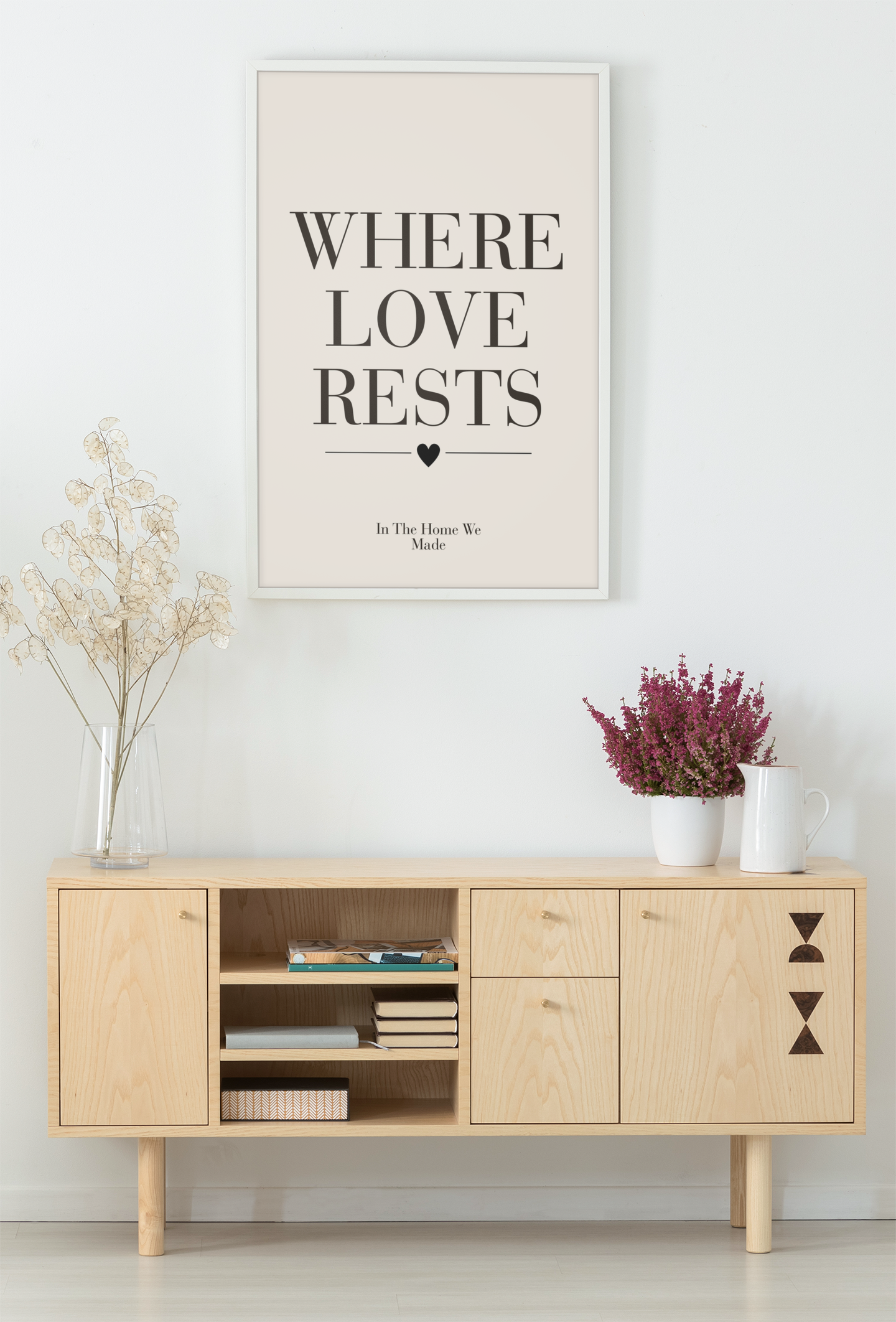 Where Love Rests Wall Art Print, Romantic Home Quote Poster, Bedroom Wall Decor, Meaningful Gift for Couples