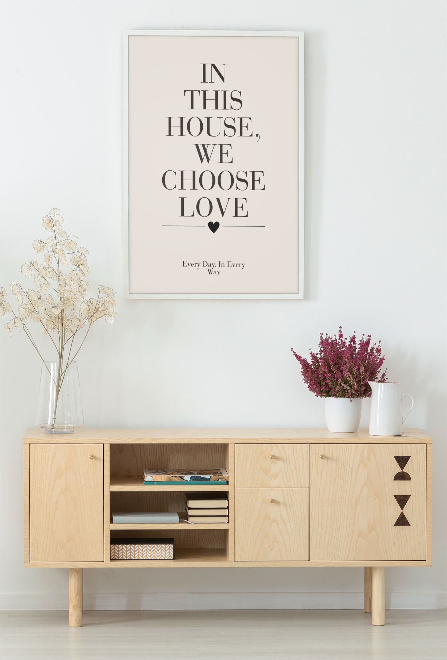 In This House We Choose Love Wall Art Print, Romantic Home Quote Poster, Bedroom Wall Decor, Meaningful Couple Gift
