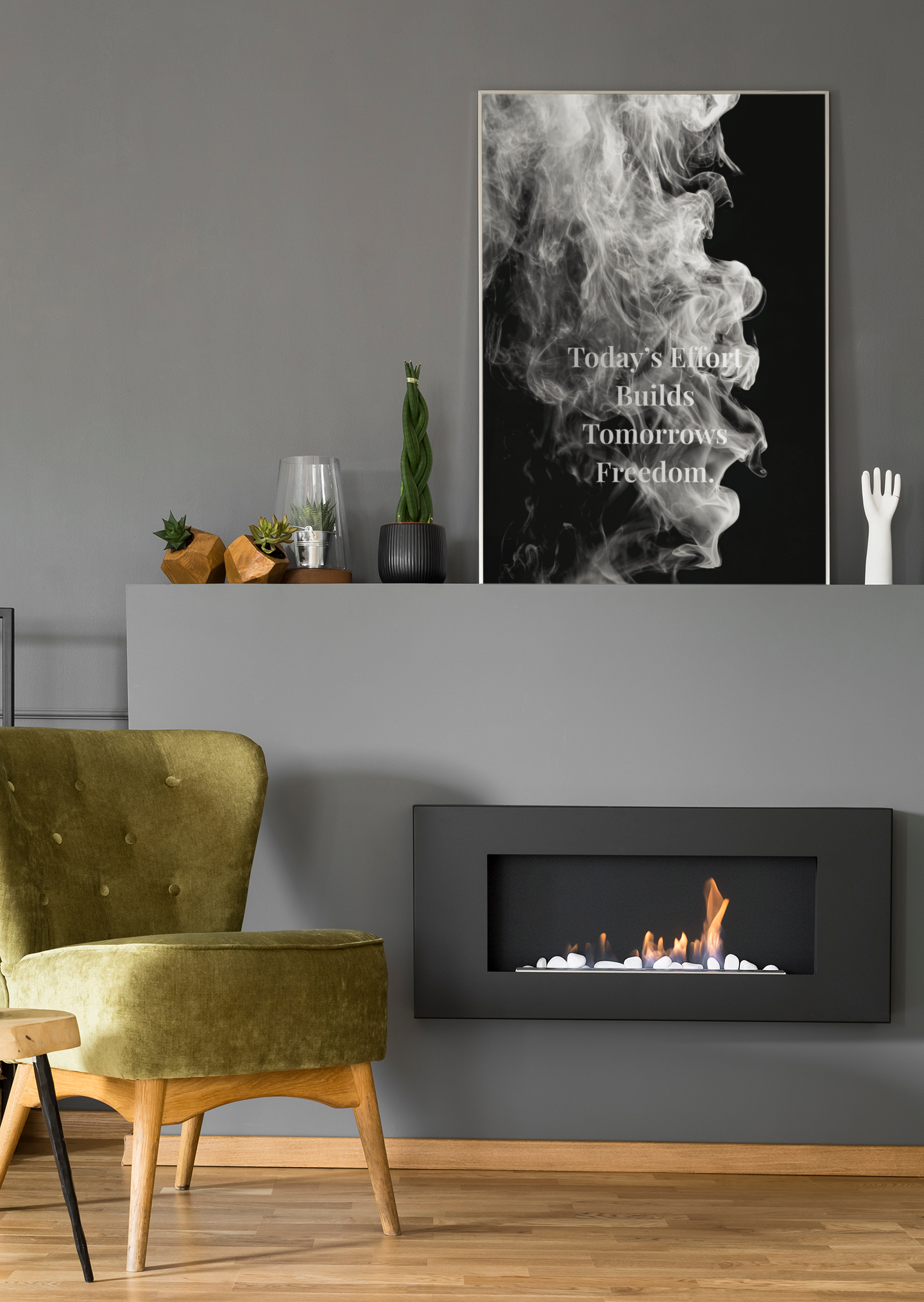 Today’s Effort Builds Tomorrows Freedom Motivational Poster | Smoke Edition | Discipline, Growth & Office Decor