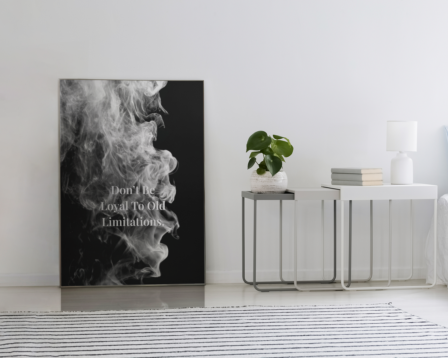 Don’t Be Loyal To Old Limitations Motivational Poster | Smoke Edition | Gym, Office & Mindset Decor