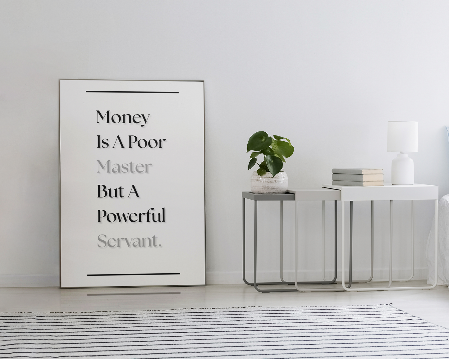 Money Is A Poor Master But A Powerful Servant  | Success Quote Print | Business Wall Art