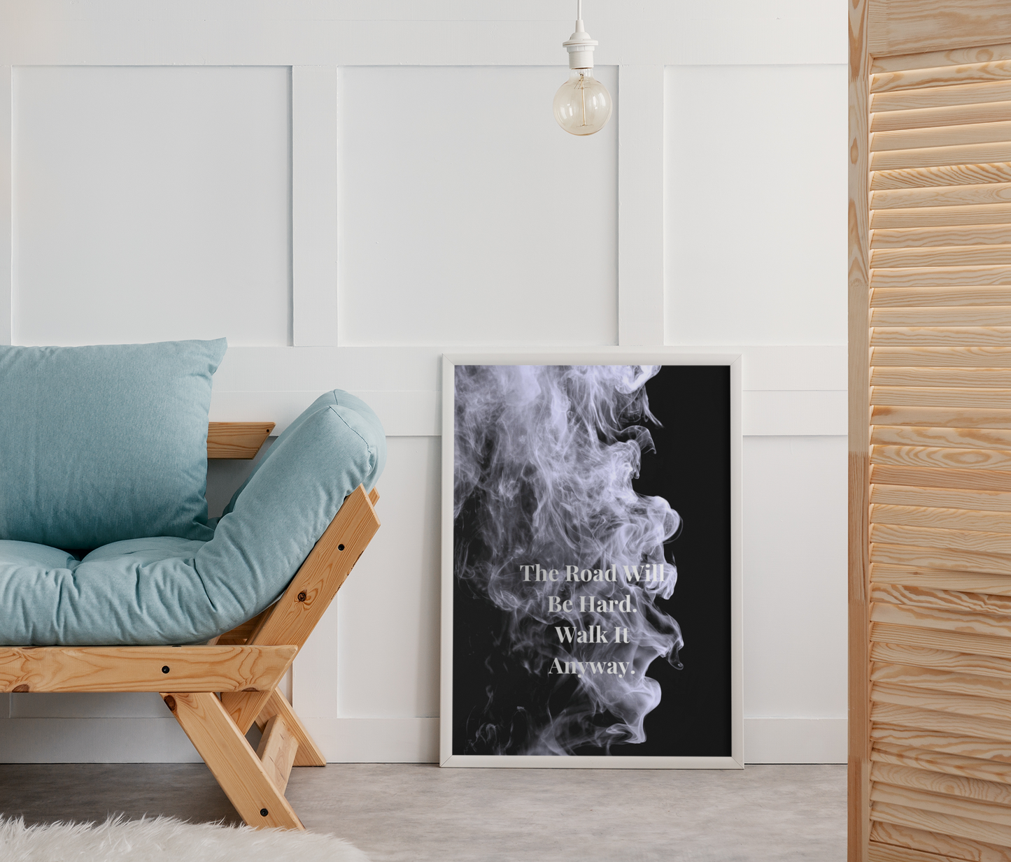 The Road Will Be Hard. Walk It Anyway Motivational Poster | Smoke Edition | Strength, Growth & Office Decor