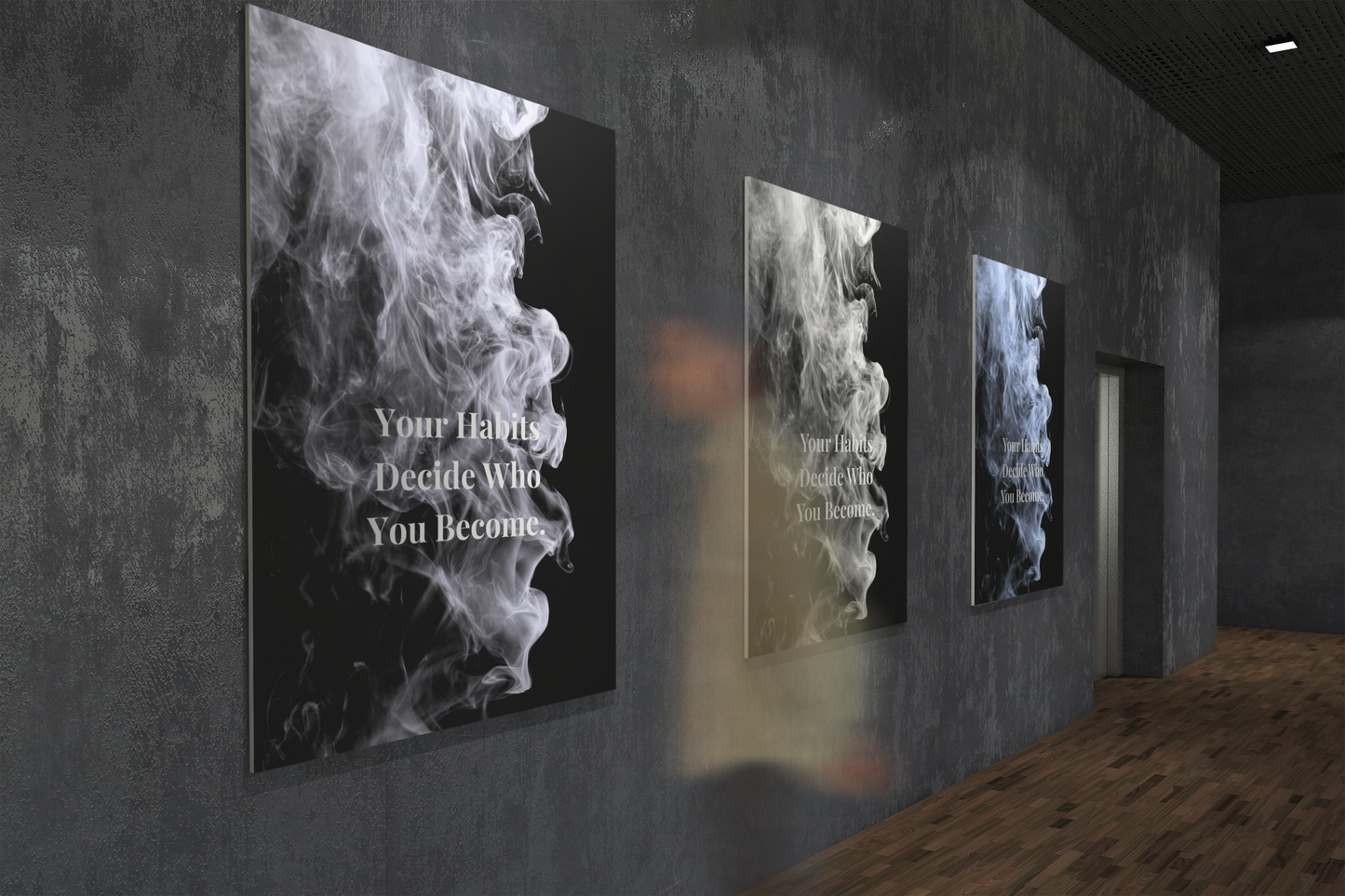 Your Habits Decide Who You Become Motivational Poster | Smoke Edition | Discipline, Growth & Office Decor