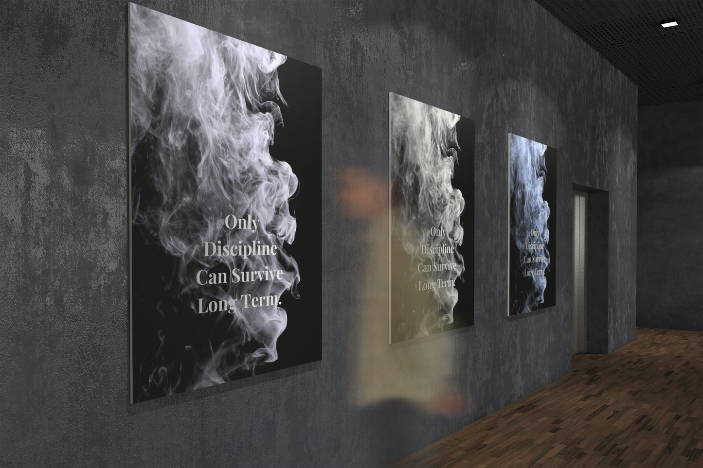 Only Discipline Can Survive Long Term Motivational Poster | Smoke Edition | Discipline, Growth & Office Decor