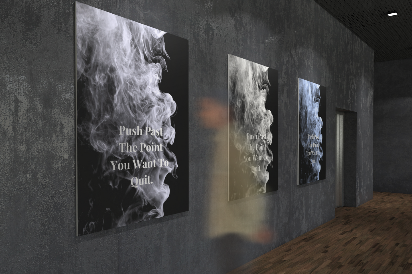 Push Past The Point You Want To Quit Motivational Poster | Smoke Edition | Discipline, Gym & Mindset Decor