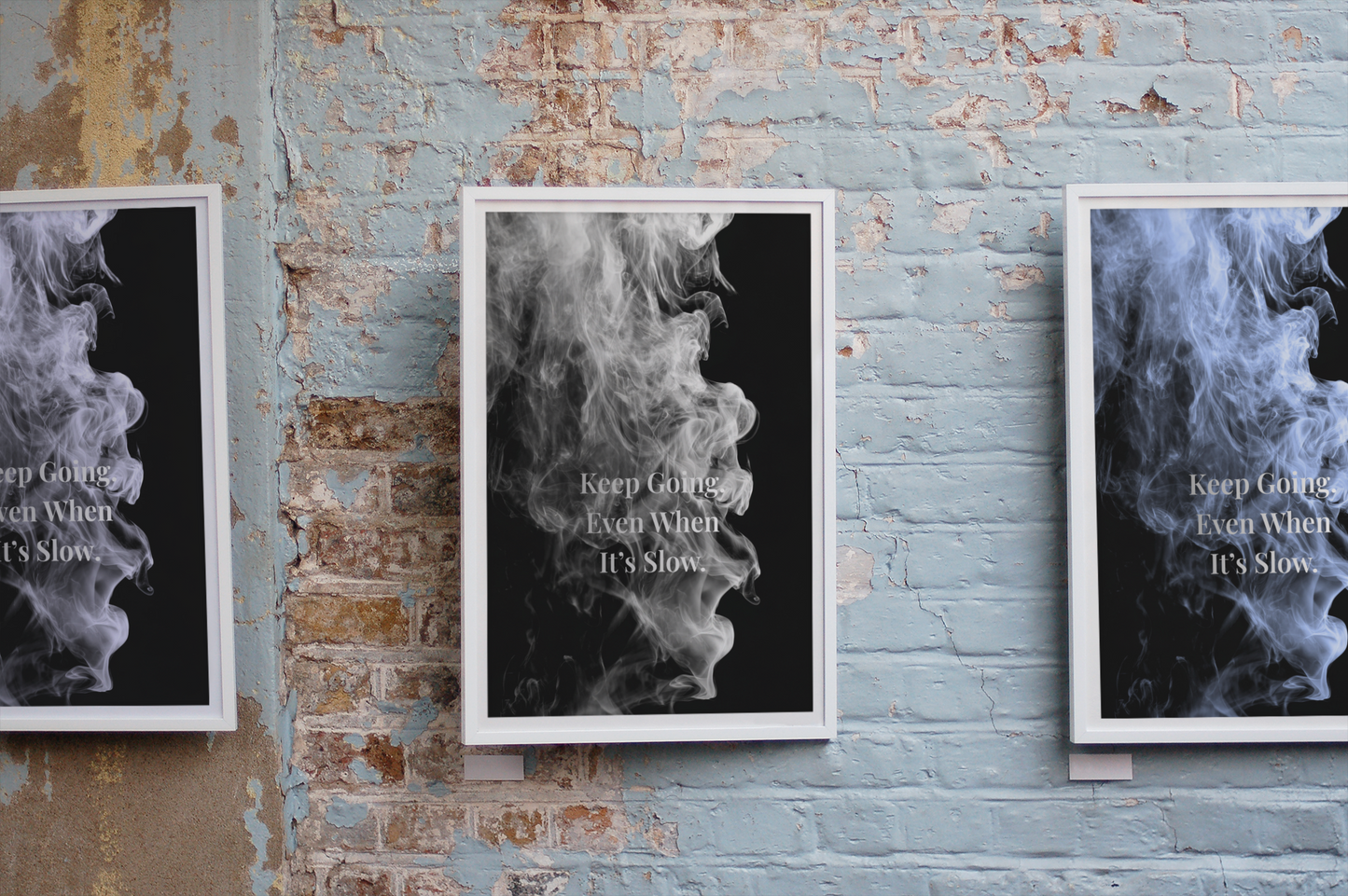 Keep Going. Even When It’s Slow. Motivational Poster | Smoke Edition | Mindset, Growth & Office Decor