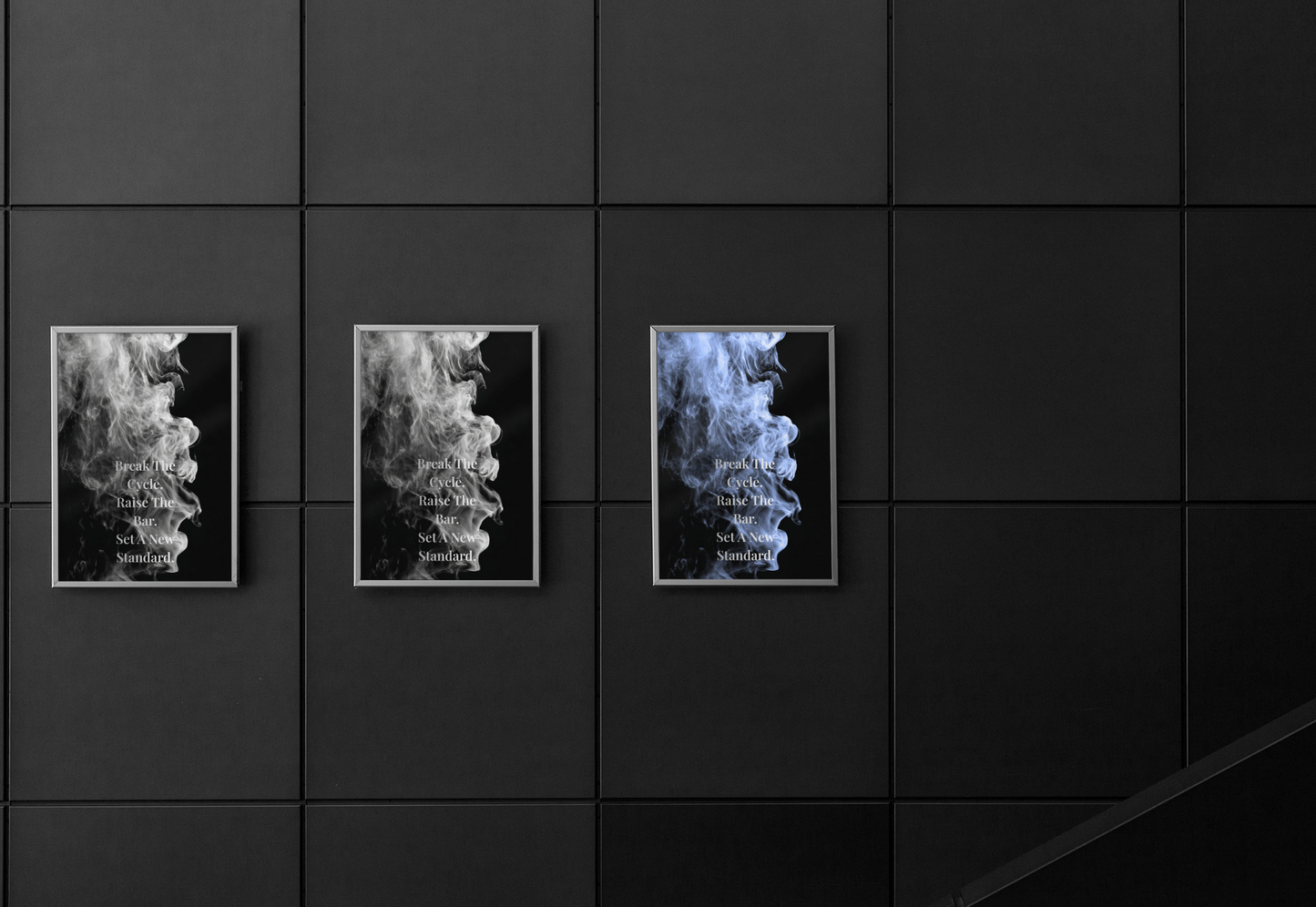 Break The Cycle. Raise The Bar. Set A New Standard. Motivational Poster | Smoke Edition Wall Art | Gym, Office & Mindset Decor