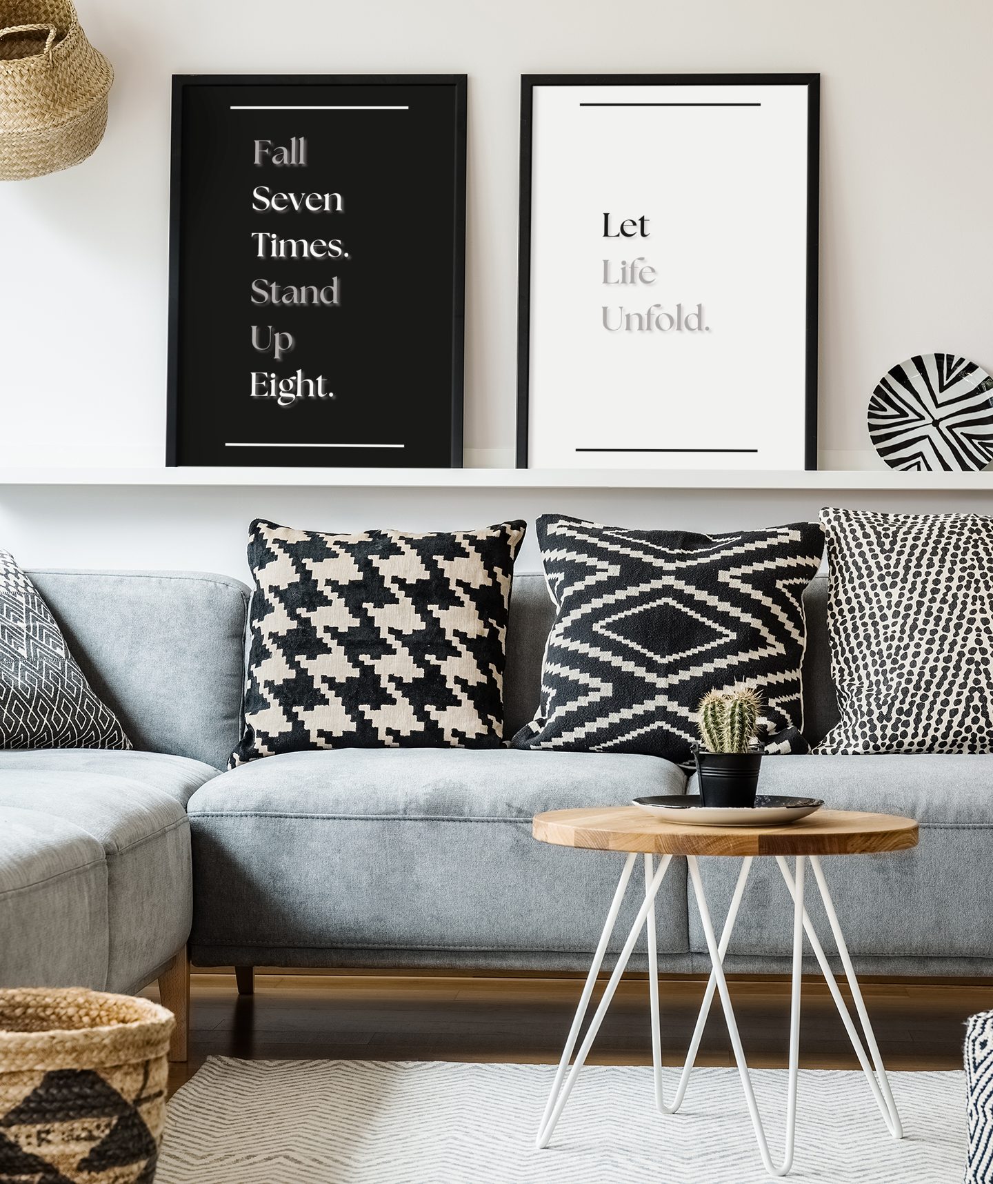 Fall Seven Times & Stand Up Eight | Resilience Poster | Motivational Wall Print