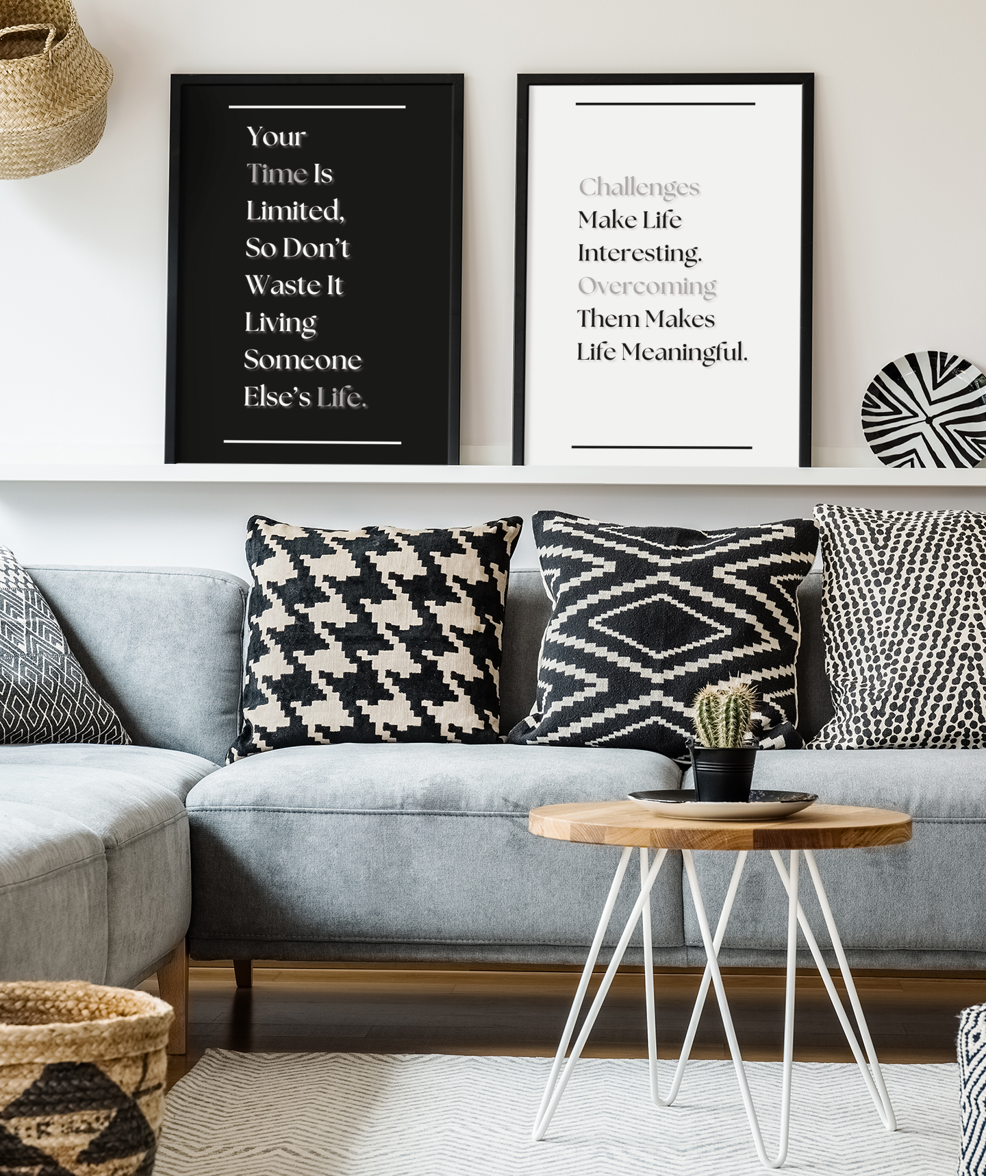 Challenges Make Life Interesting, Overcoming Them Makes Life Meaningful | Inspirational Quote Poster | Strength & resilience Wall Art