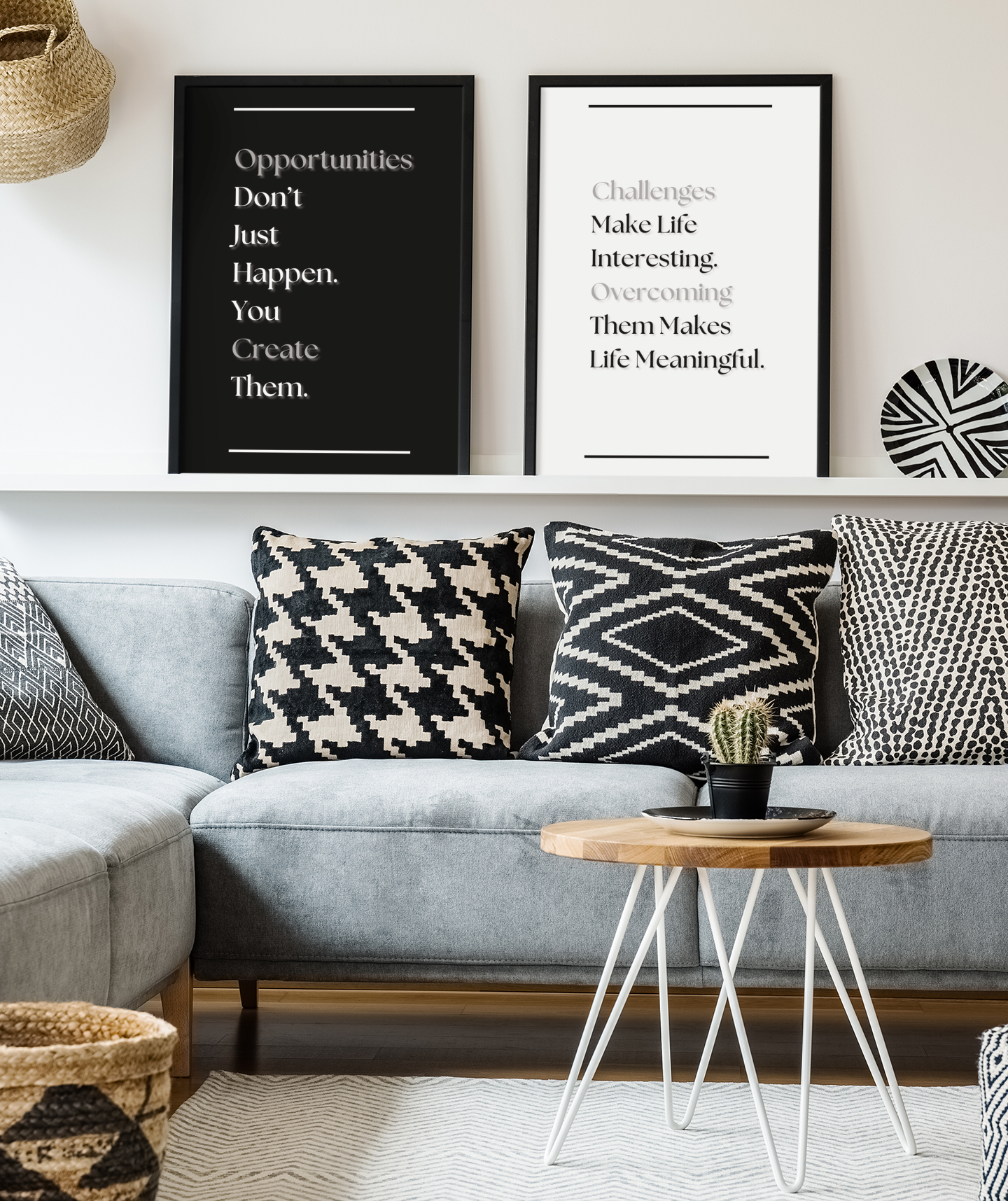 Opportunities Don't Just Happen, You Create Them | Motivational Work Poster | Modern Office Wall Print