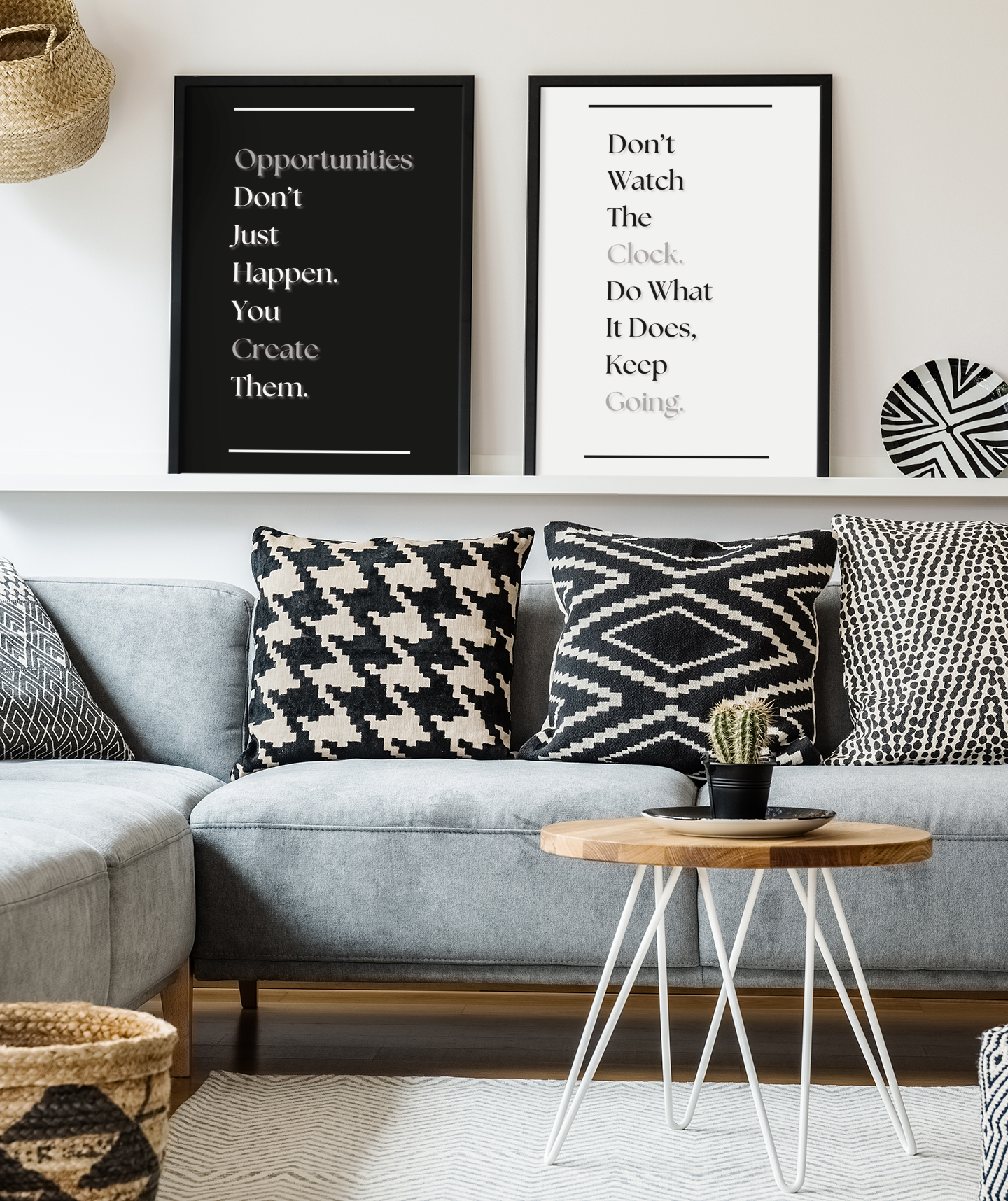 Don't Watch The Clock Do What It Does Keep Going | Office Quote Print | Motivational Wall Art For Workspace Or Home Office