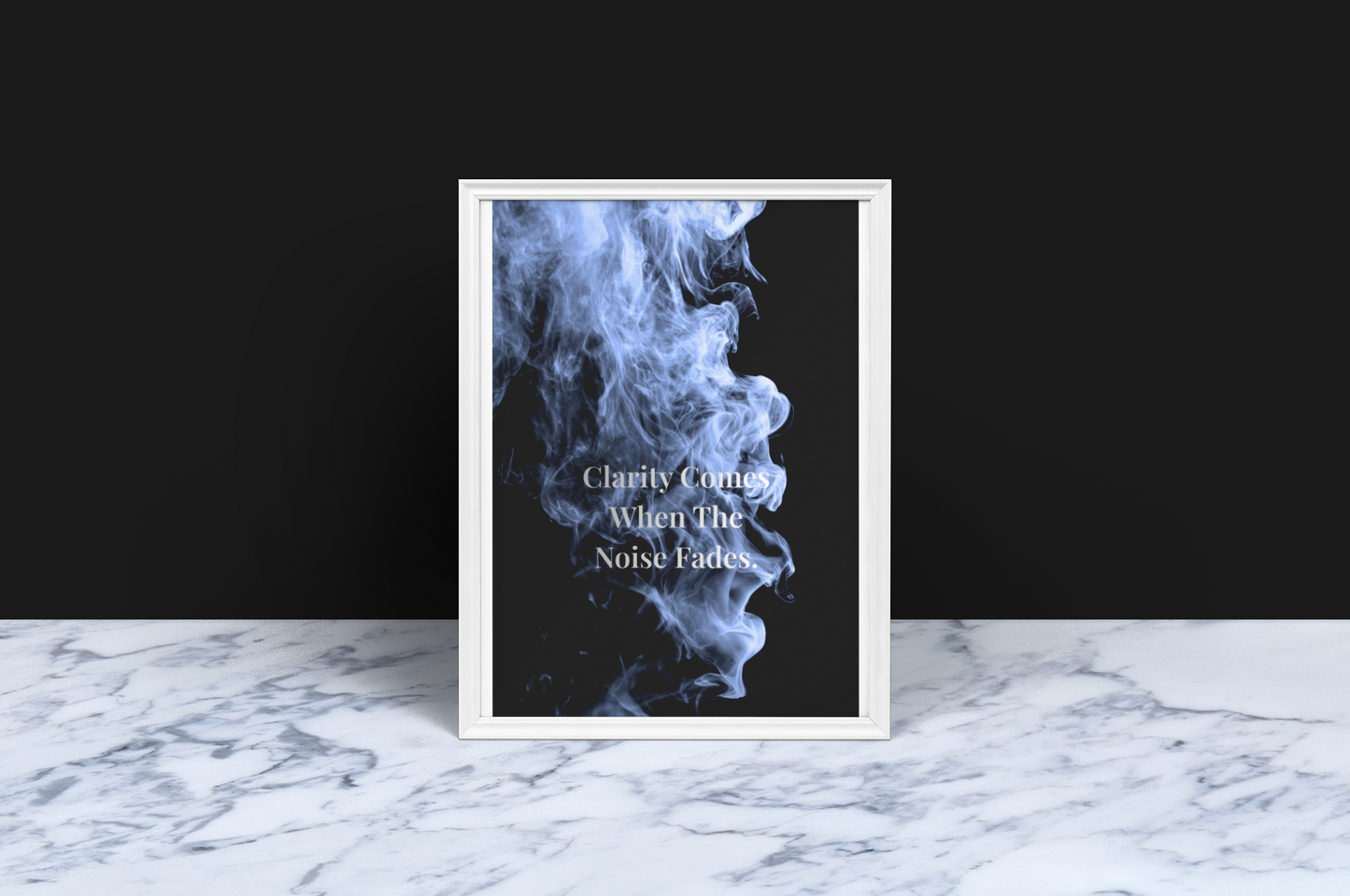 Clarity Comes When The Noise Fades Inspirational Poster | Smoke Edition | Mindfulness, Focus & Office Decor