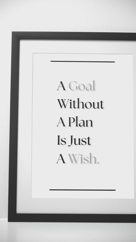 A Goal Without A Plan Is Just A Wish | Productivity Quote Print | Motivational Wall Art For Office Or Study